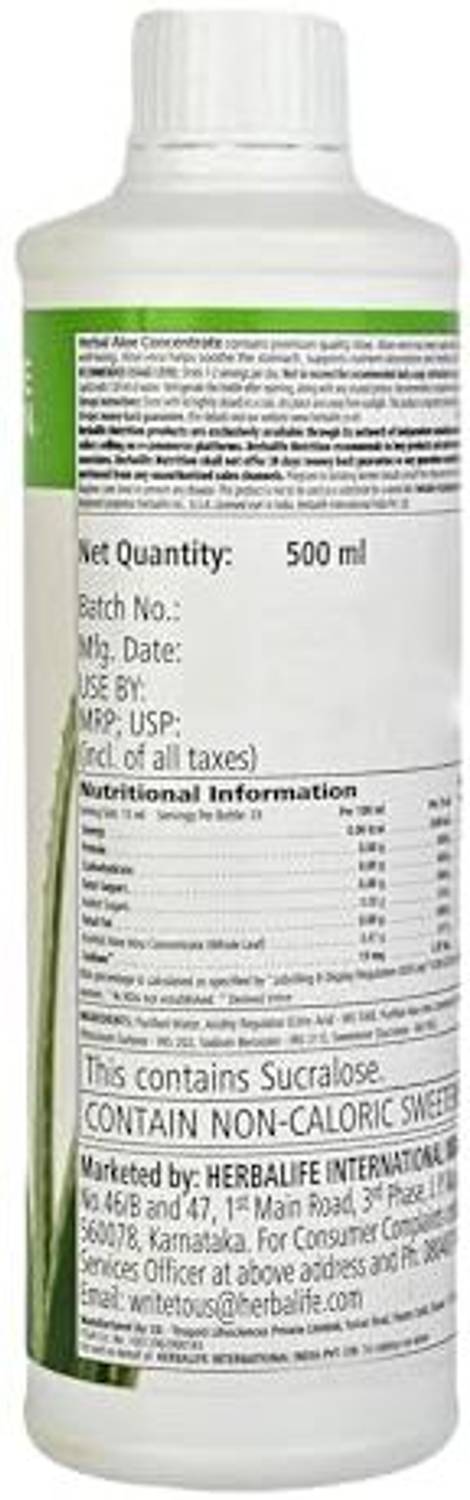 Herbalife Nutrition Herbal Aloe Concentrate (500ml) | Digestive Aloevera  Drink Price in India - Buy Herbalife Nutrition Herbal Aloe Concentrate  (500ml) | Digestive Aloevera Drink online at Flipkart.com