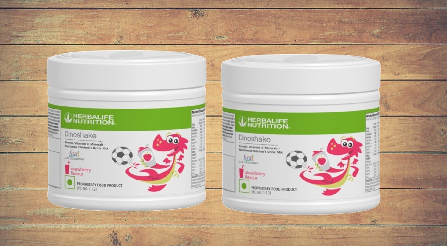 Image of FitRams HERBALIFE DINOSHAKE STRAWBERRY 200G 2 PACK STRAWBERRY Powder (400 g, Pack of 2)