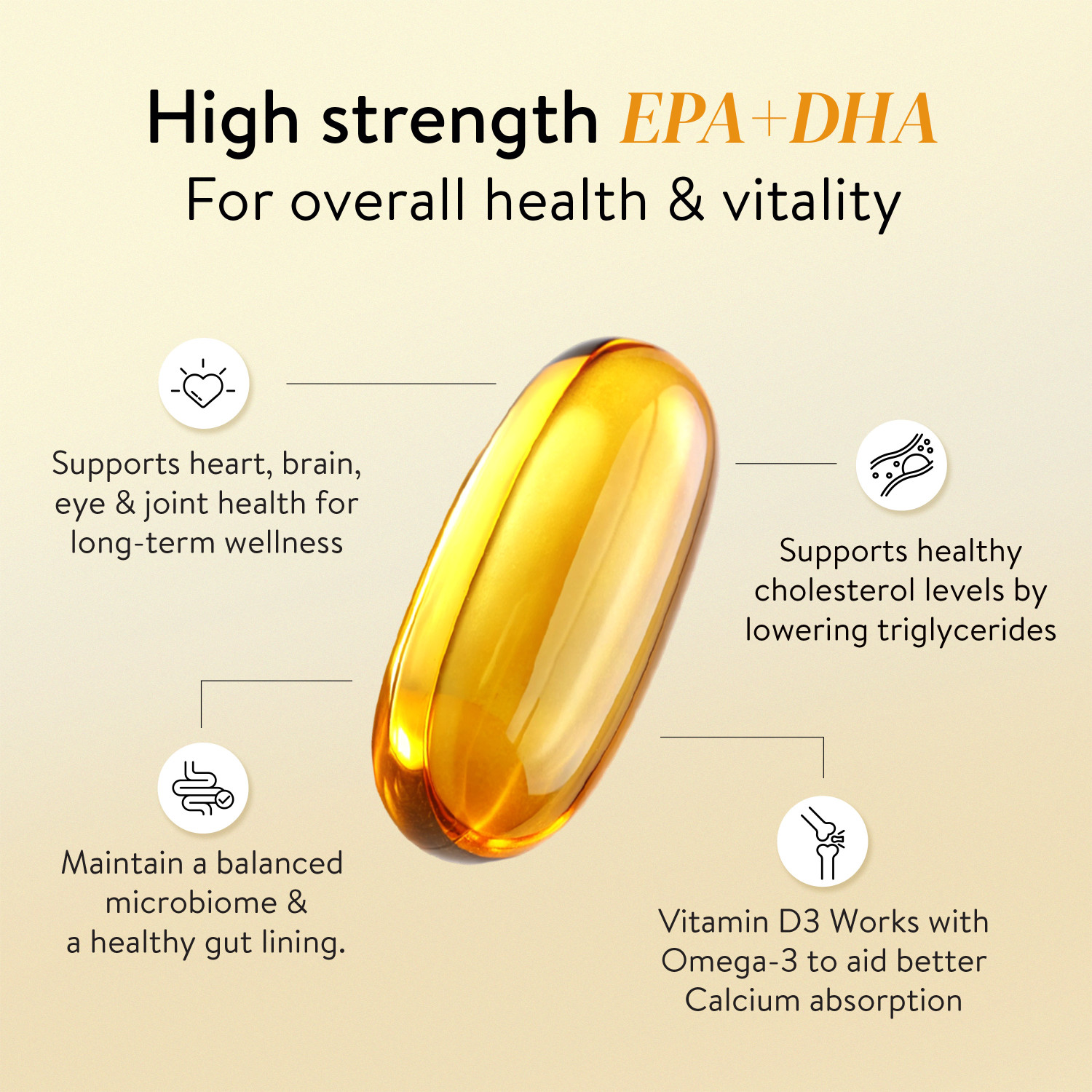 Image of Happy Cultures 5X Strength Omega-3|2600mg|EPA 936 & DHA 624|Heart, Brain & Joint Health