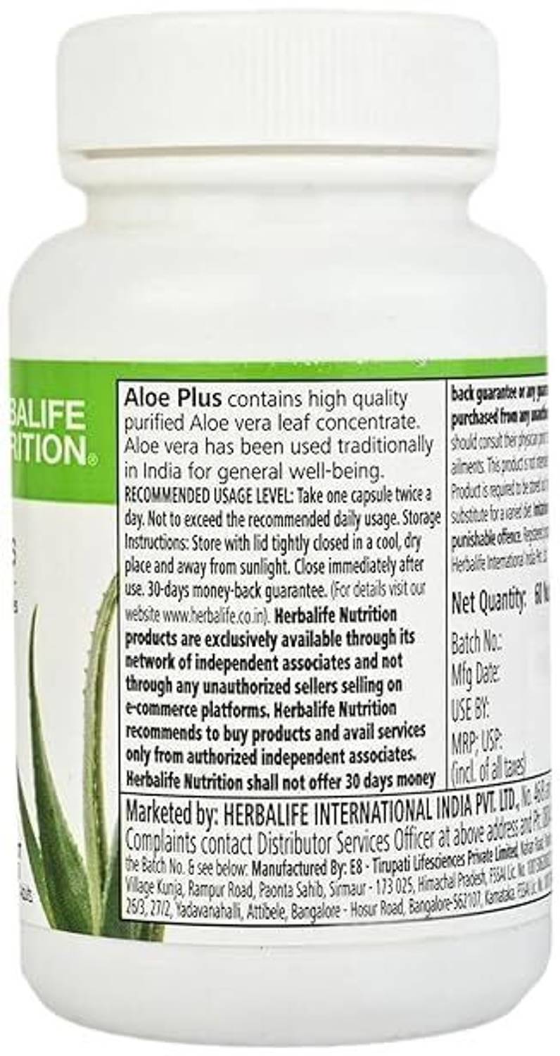 Herbalife Nutrition Aloe Plus  Natural Aloe Vera (60 Capsules) Aloevera  Tablet Price in India - Buy Herbalife Nutrition Aloe Plus  Natural Aloe  Vera (60 Capsules) Aloevera Tablet online at Flipkart.com