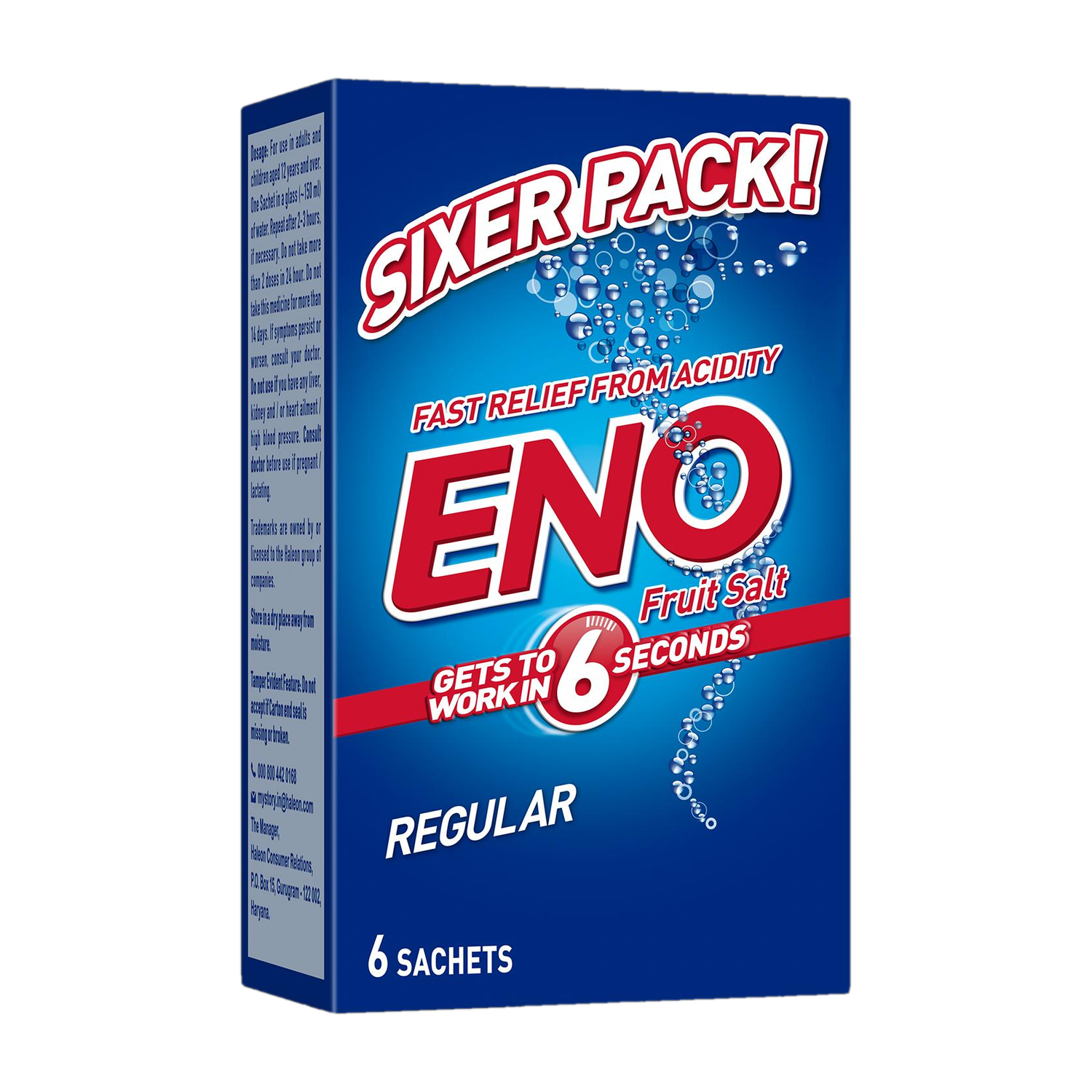 Eno Ayurvedic Antacid, Gets to Work in 6 Secs for Instant Acidity Relief - Pack of 6 Powder