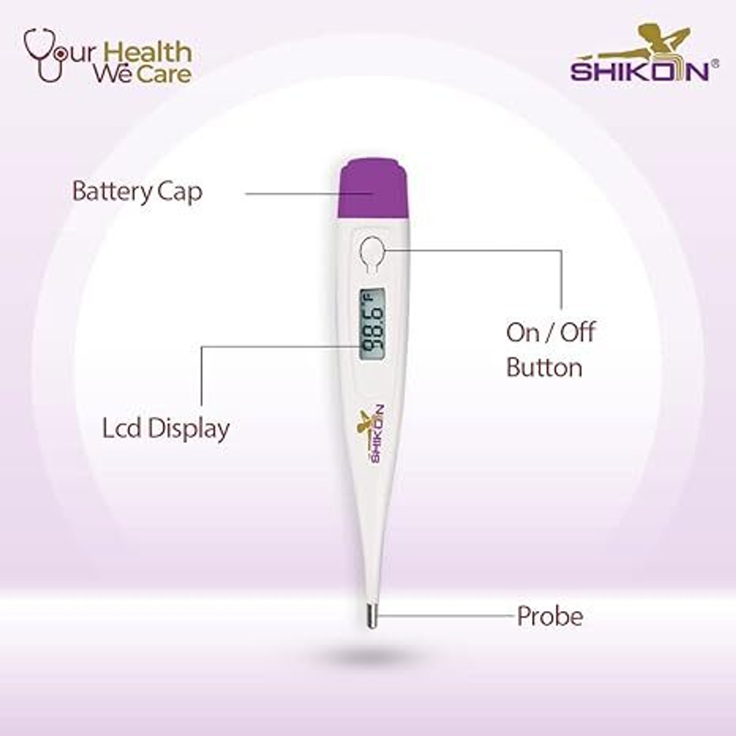 Image of Shikon SK-033 Digital Thermometer, Fever Alarm, Memory function, Made in India Thermometer