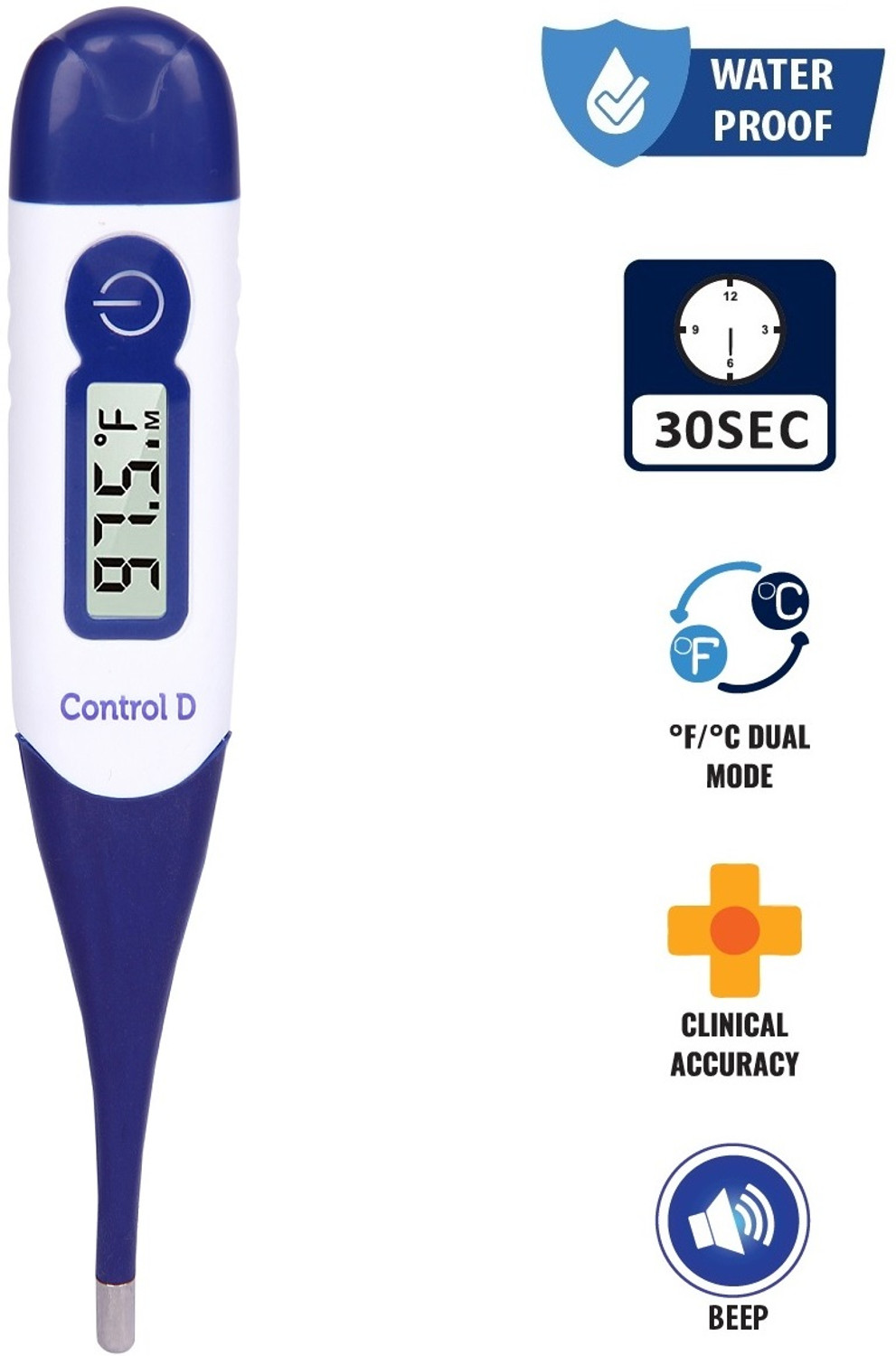 Image of Control D Waterproof Flexible Tip 30 Seconds Digital Thermometer