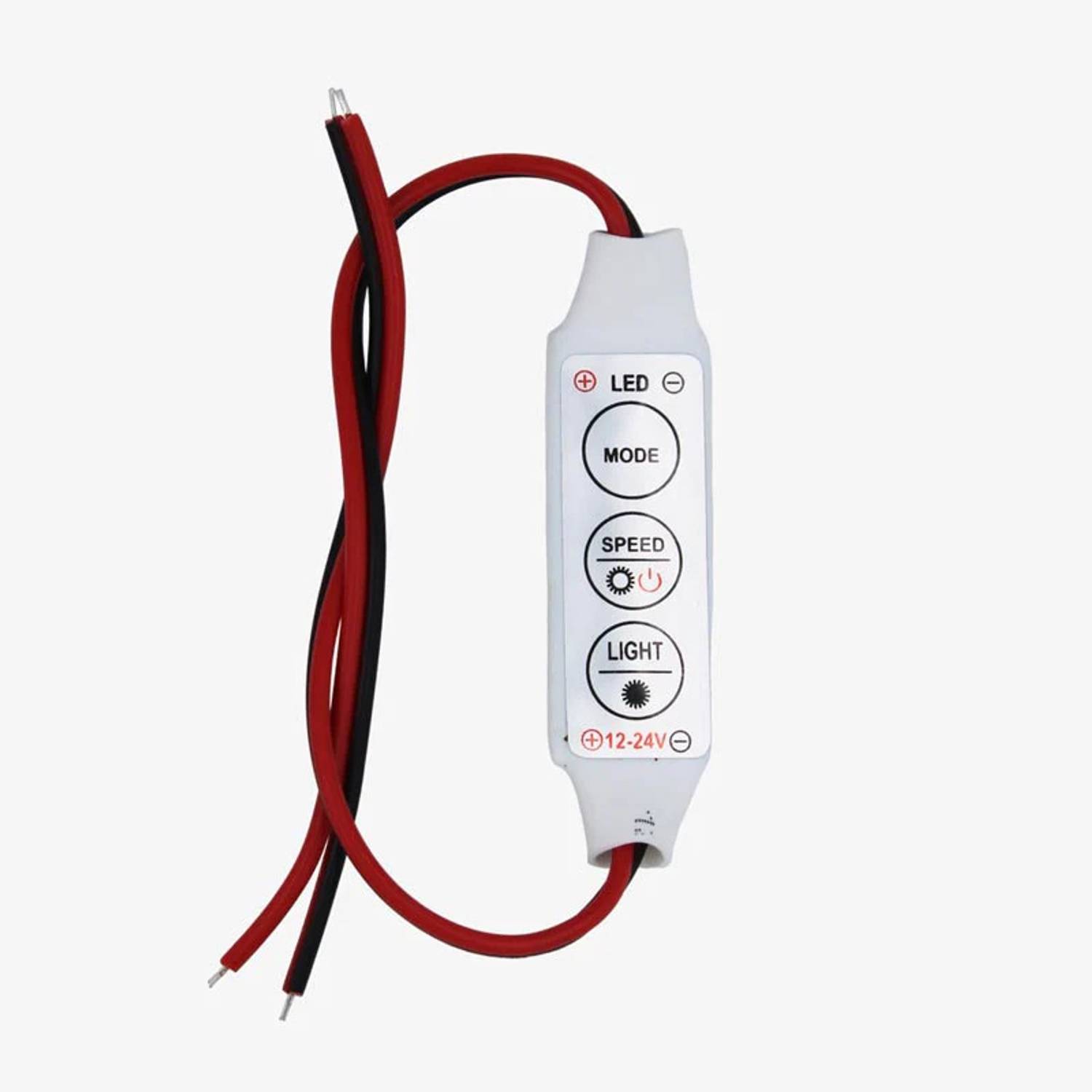 AuraStrips 3-Key 12V LED Strip Dimmer – 5 Modes & 5 Speed Flasher, Blinker for Led Lights 2 A Step Dimmer