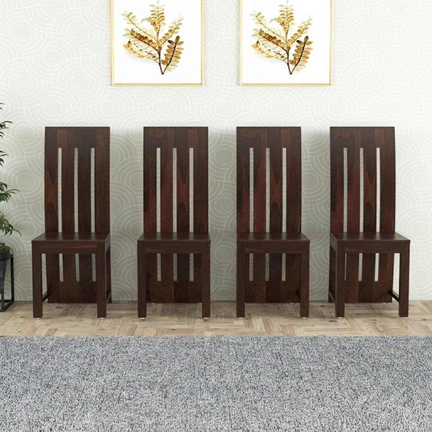 Image of Shree Jeen Mata Enterprises Sheesham Wood Dining Chair Set Of 4 | Wooden Chair Set| Solid Wood Dining Chair| Solid Wood Dining Chair