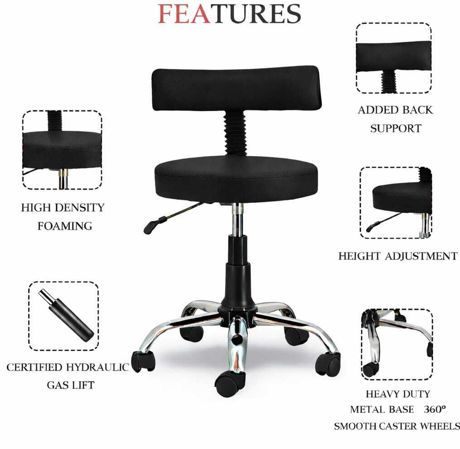 Image of RM HOME Leatherette Office Visitor Chair