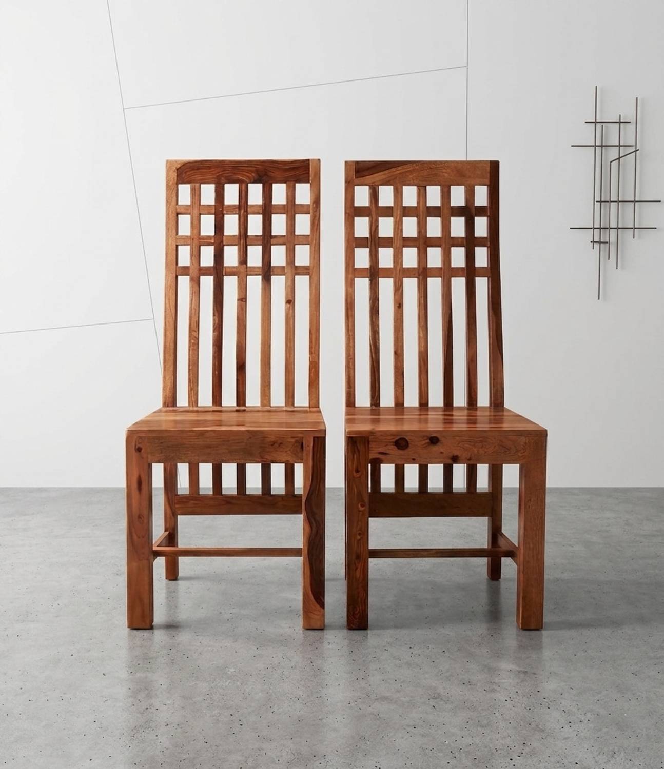 Shree Jeen Mata Enterprises Sheesham Wood Dining Chair Set Of 2