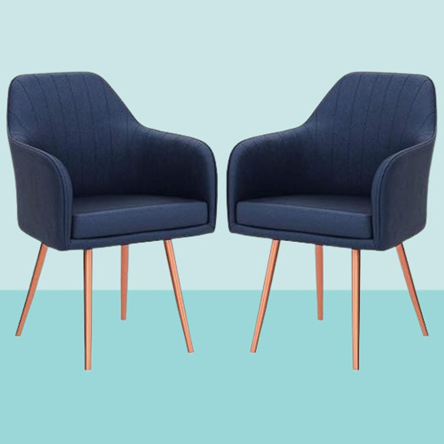 Image of DEXON Velvet Dining Chair Cushion Seat Chair for Living Room Bedroom Restaurant pack 2 Fabric Dining Chair