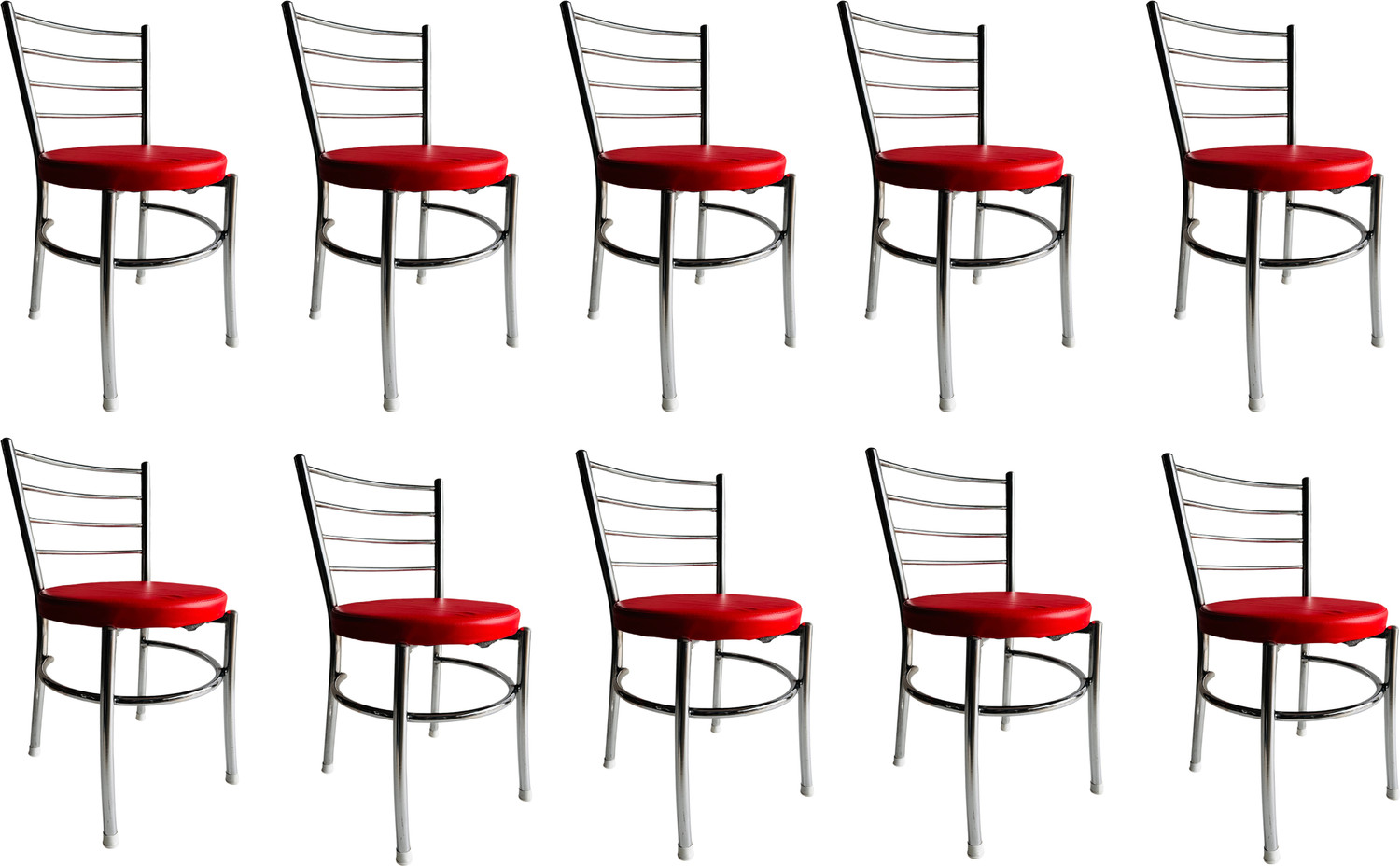 Image of Goyal Steel & Furniture Industries Modern Leatherette steel Dining Chair for Kitchen and Living Room Metal Dining Chair