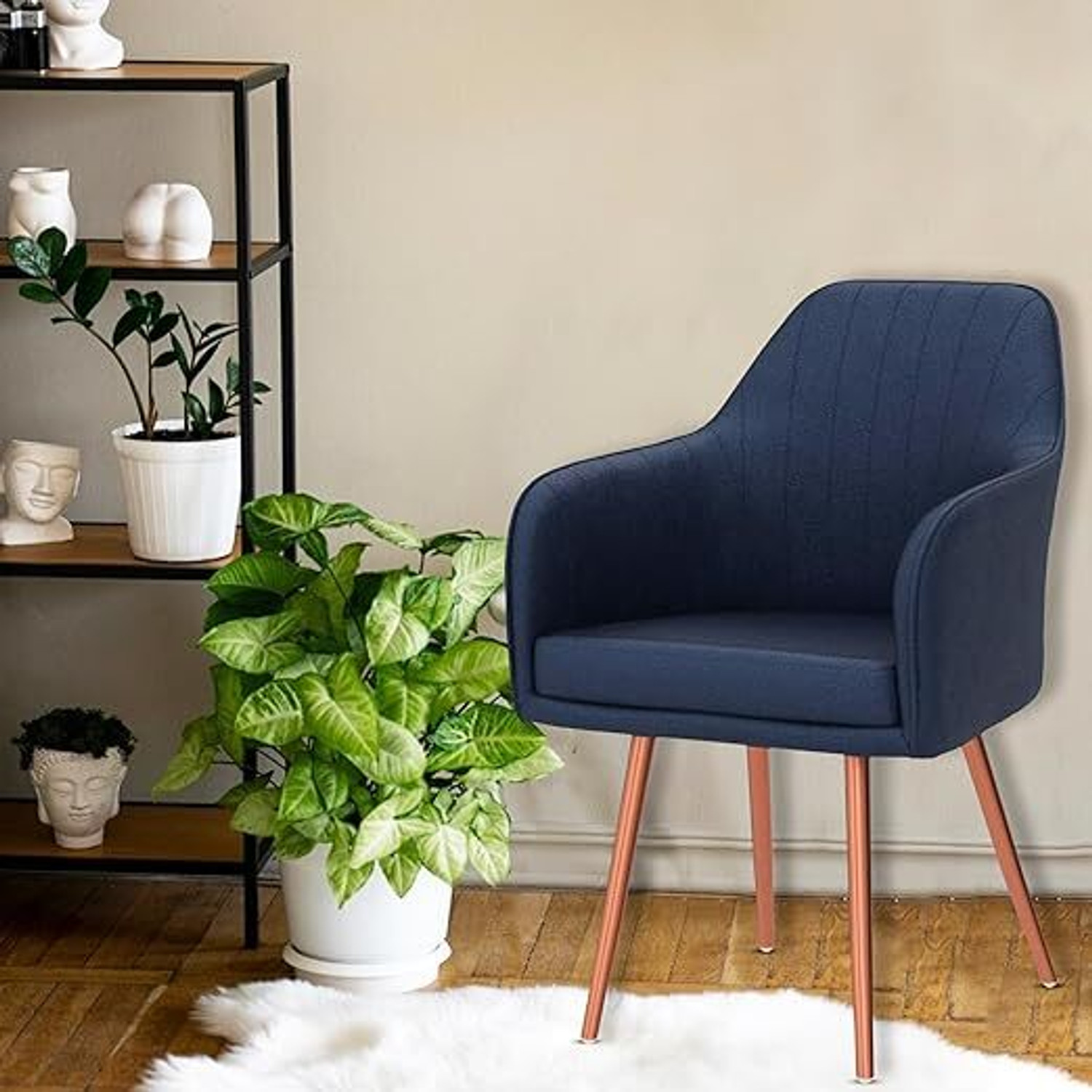 Image of DEXON Velvet Dining Chair Cushion Seat Chair for Living Room Bedroom Restaurant pack 2 Fabric Dining Chair