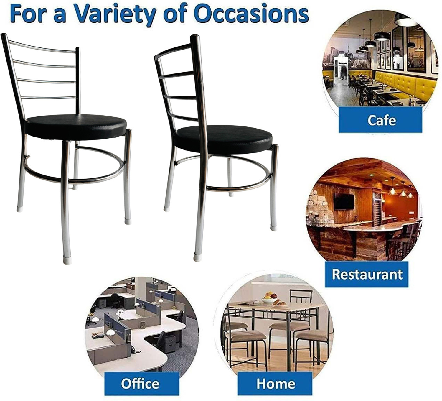Image of Goyal Steel & Furniture Industries Modern Leatherette steel Dining Chair for Kitchen and Living Room Metal Dining Chair