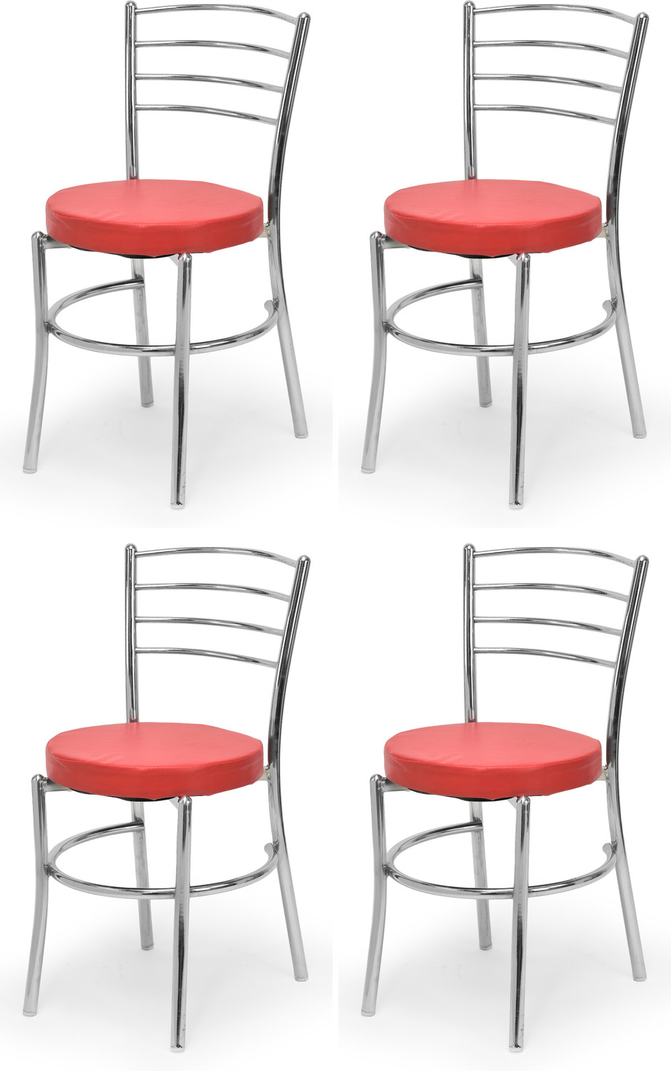 Image of Goyal Steel & Furniture Industries Modern Leatherette steel Dining Chair for Kitchen and Living Room Metal Dining Chair