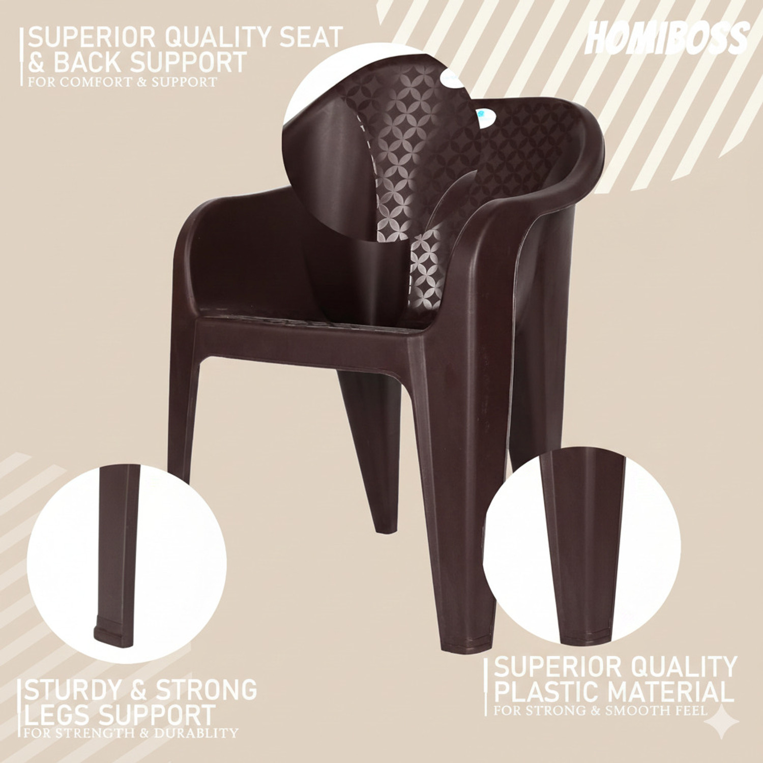 Image of HOMIBOSS chairs for home, outdoor, garden, events, resturant Plastic Dining Chair
