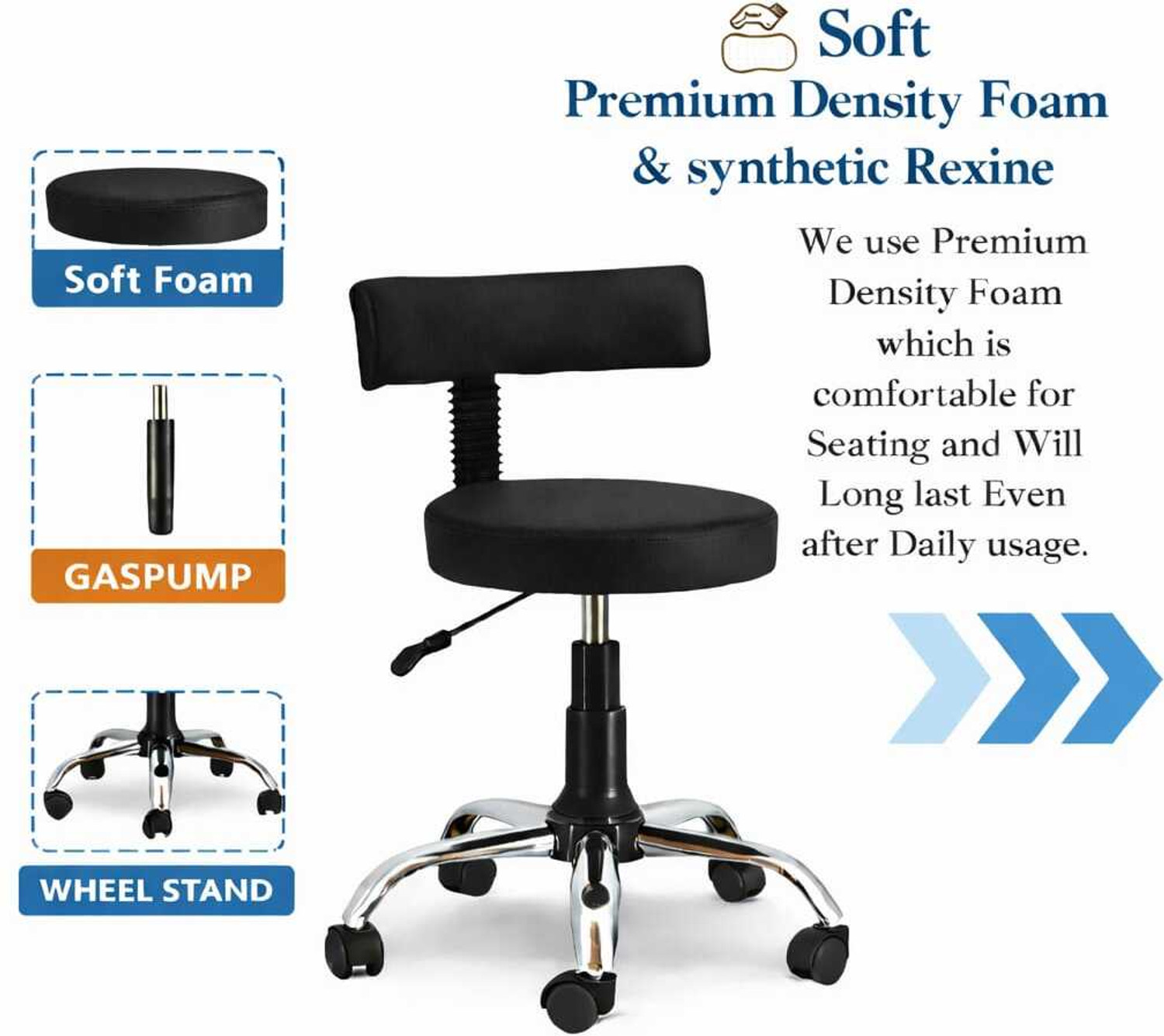 Image of RM HOME Leatherette Office Visitor Chair