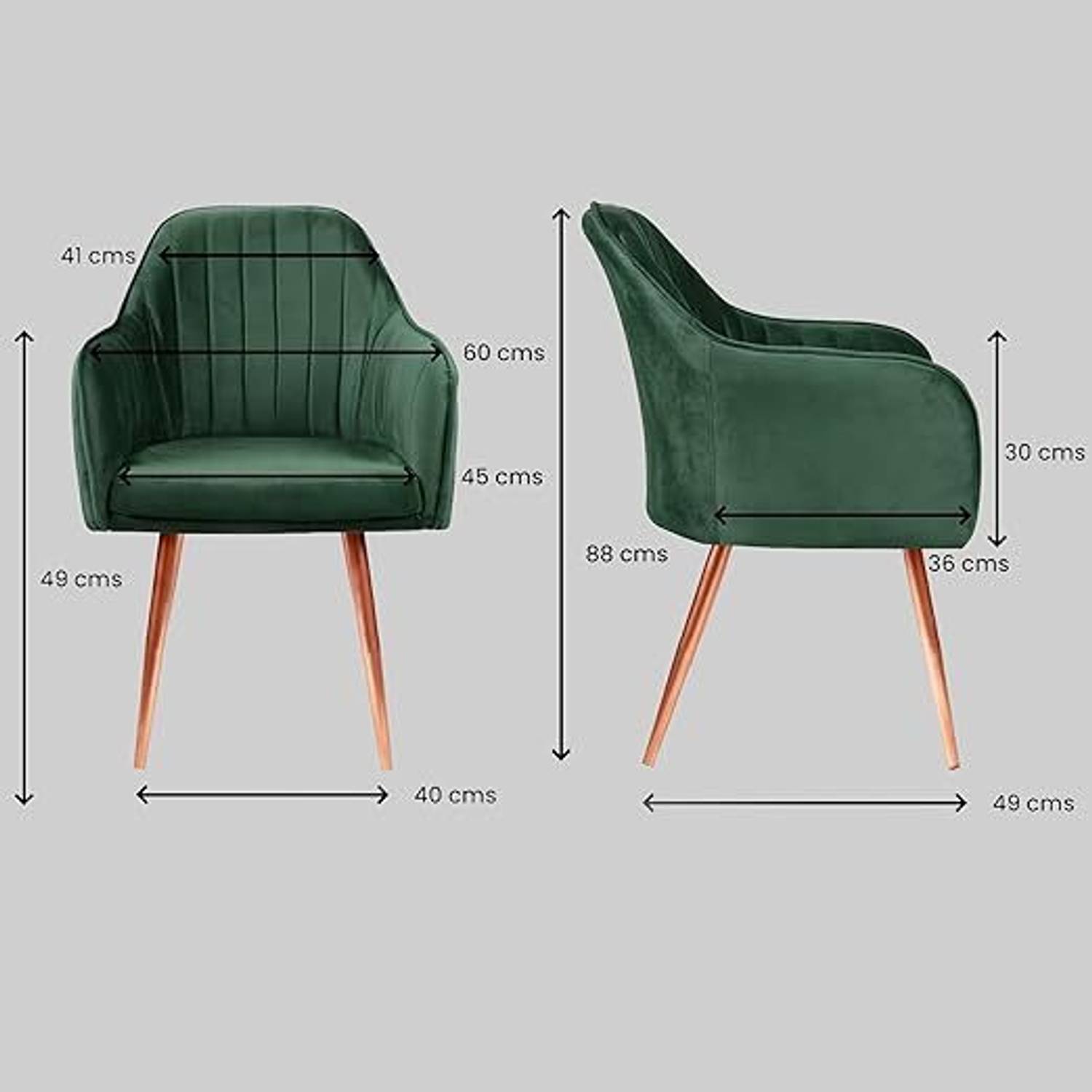Toxigo Fabric Living Room Chair Green - Image 3