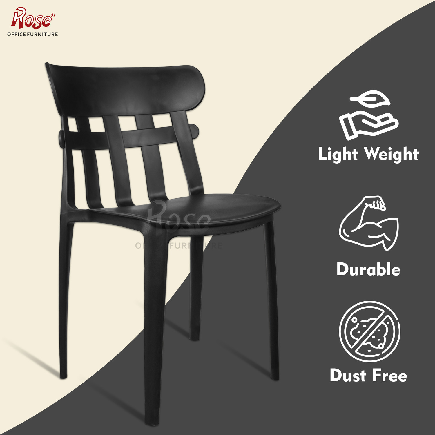 Image of Rose Designer Chairs Aux Modern Stackable chairs for Dining, Outdoor & Home Plastic Dining Chair