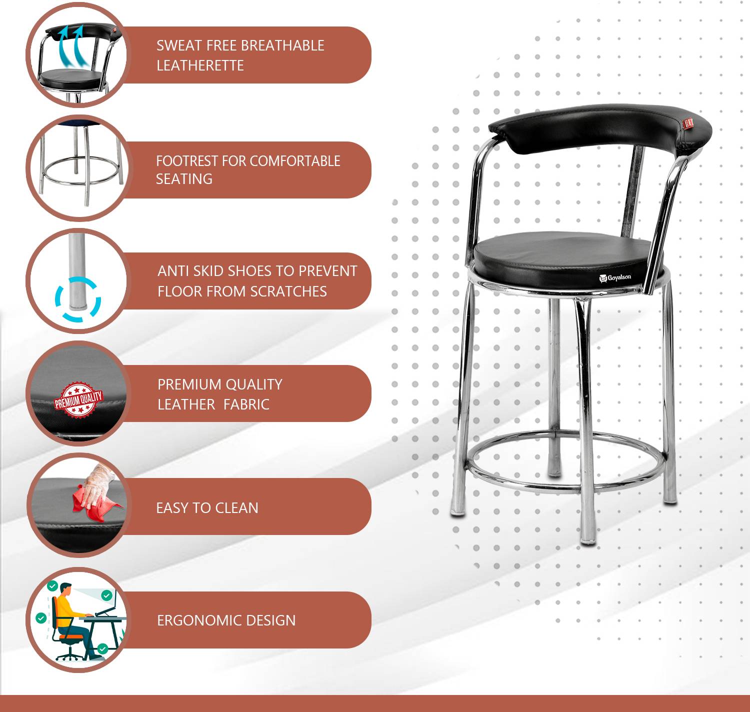 NEW GOYAL FURNITURE Hotel Dining Stool - Image 5