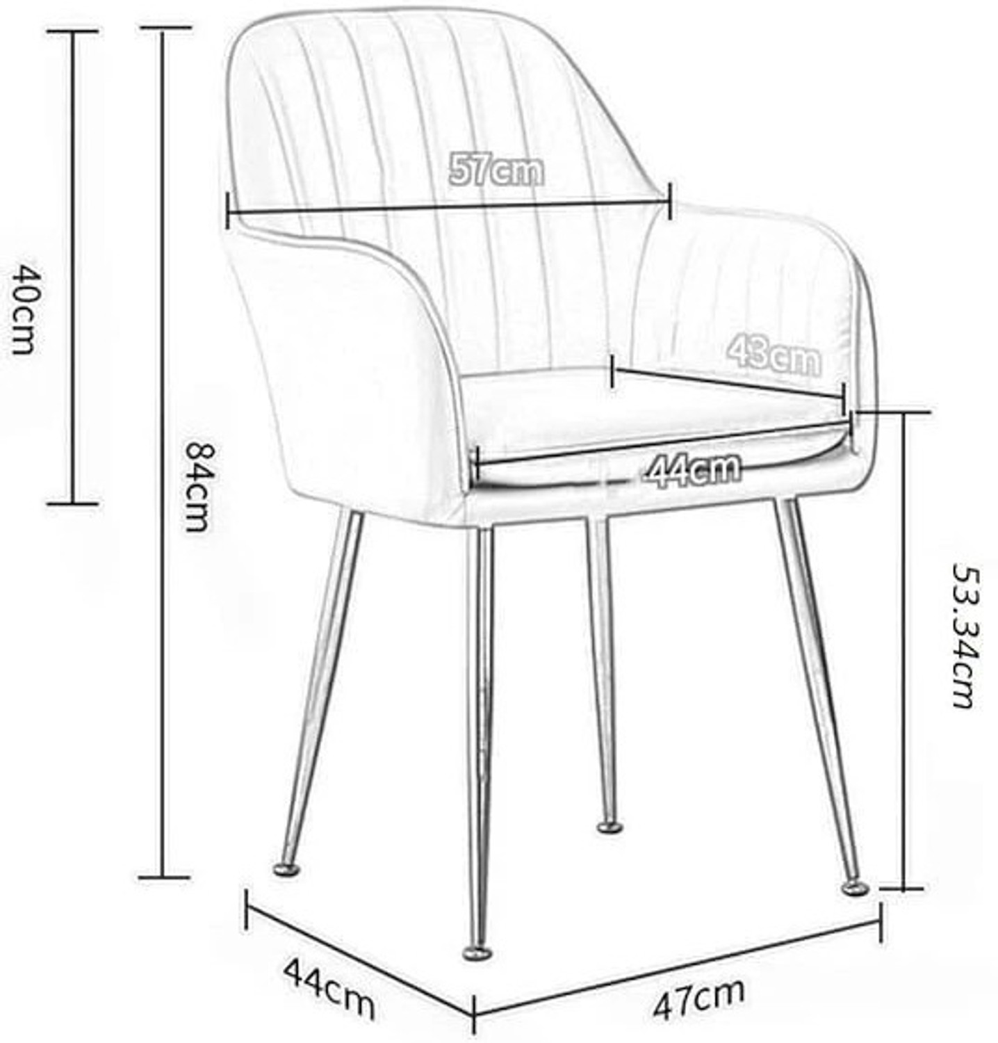 Image of Toxigo Velvet Dining Chairs, Cushion Seat Chair for Living Room Bedroom Restaurant Fabric Dining Chair