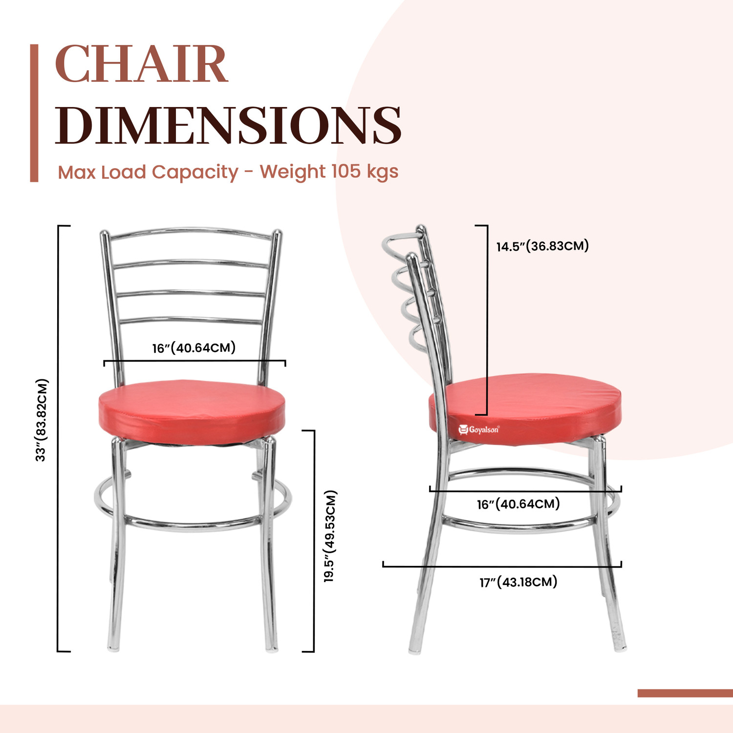 Image of Goyal Steel & Furniture Industries Modern Leatherette steel Dining Chair for Kitchen and Living Room Metal Dining Chair
