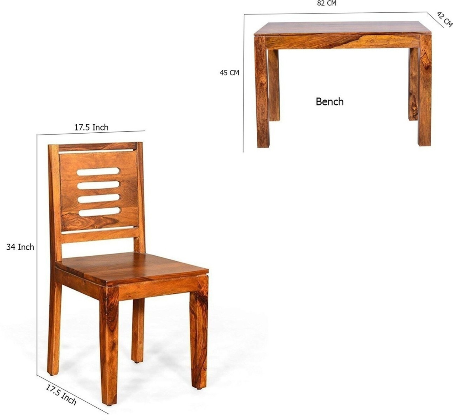 Image of JeenWood Beautiful Dining Set In Sheesham Wood In Living Room Solid Wood 4 Seater Dining Set