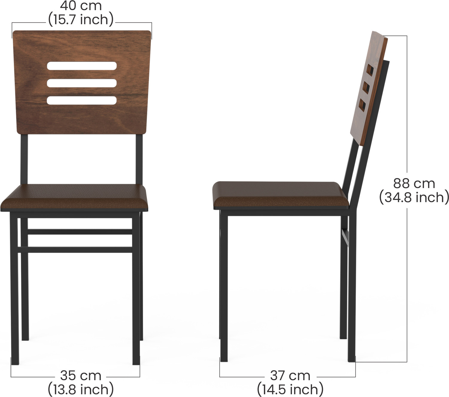Image of Bluewud 6 Seater Rectangular Dining Set with Cushioned Chair, Dining Table Set Metal 6 Seater Dining Set (Finish Color -Brown Maple & Black, DIY(Do-It-Yourself))