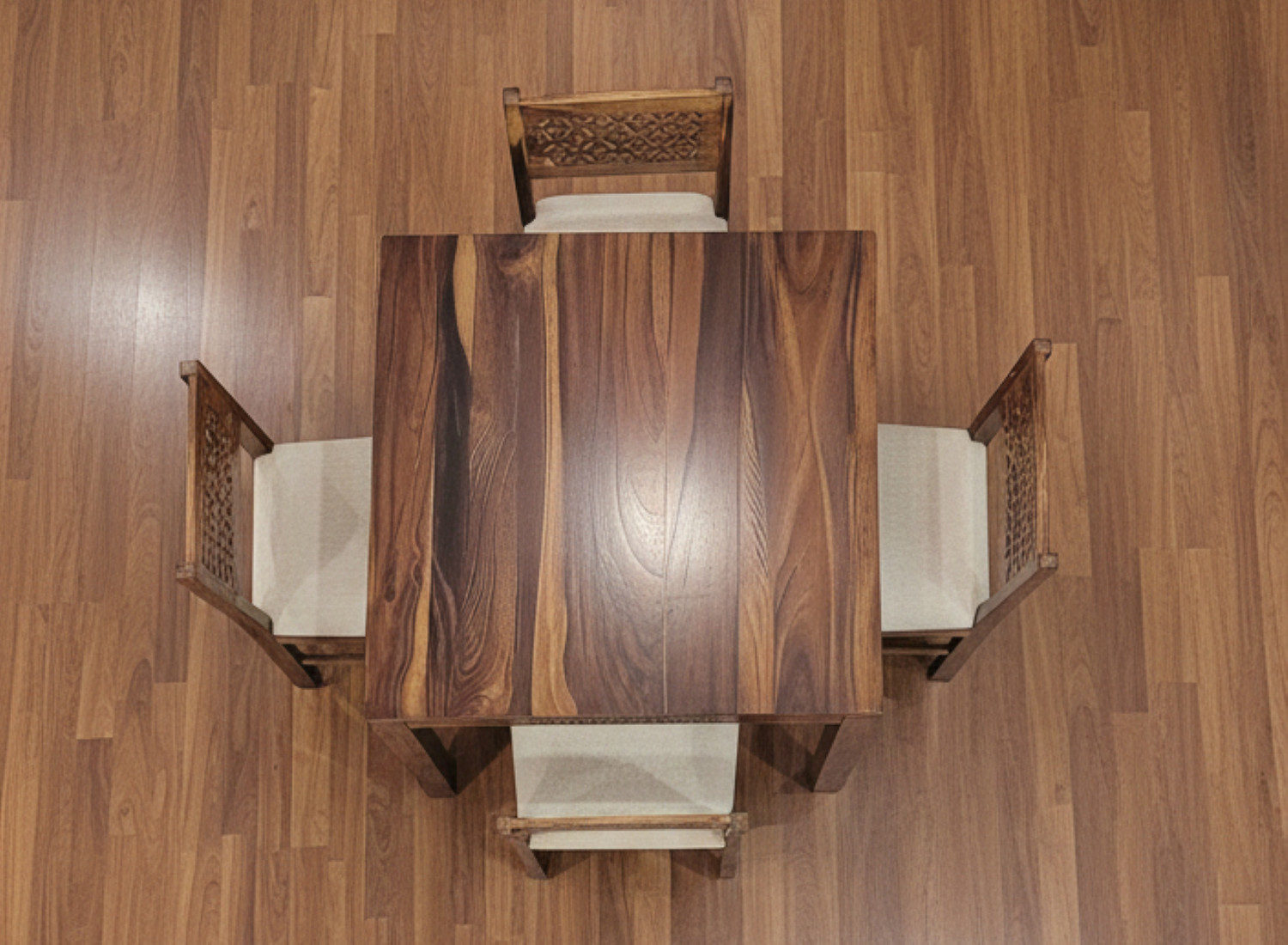 Image of Deuba Premium Quality 4 Seater Dining Table Set Solid Wood 4 Seater Dining Set
