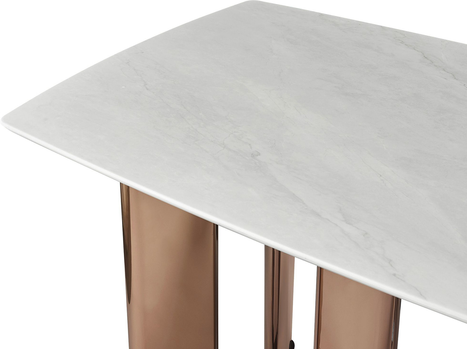 Image of THE ATTIC The Attic Neo Classic 6 Chair Dining Set,Beige ,Rose Gold & Cream,160Cms Metal 6 Seater Dining Set