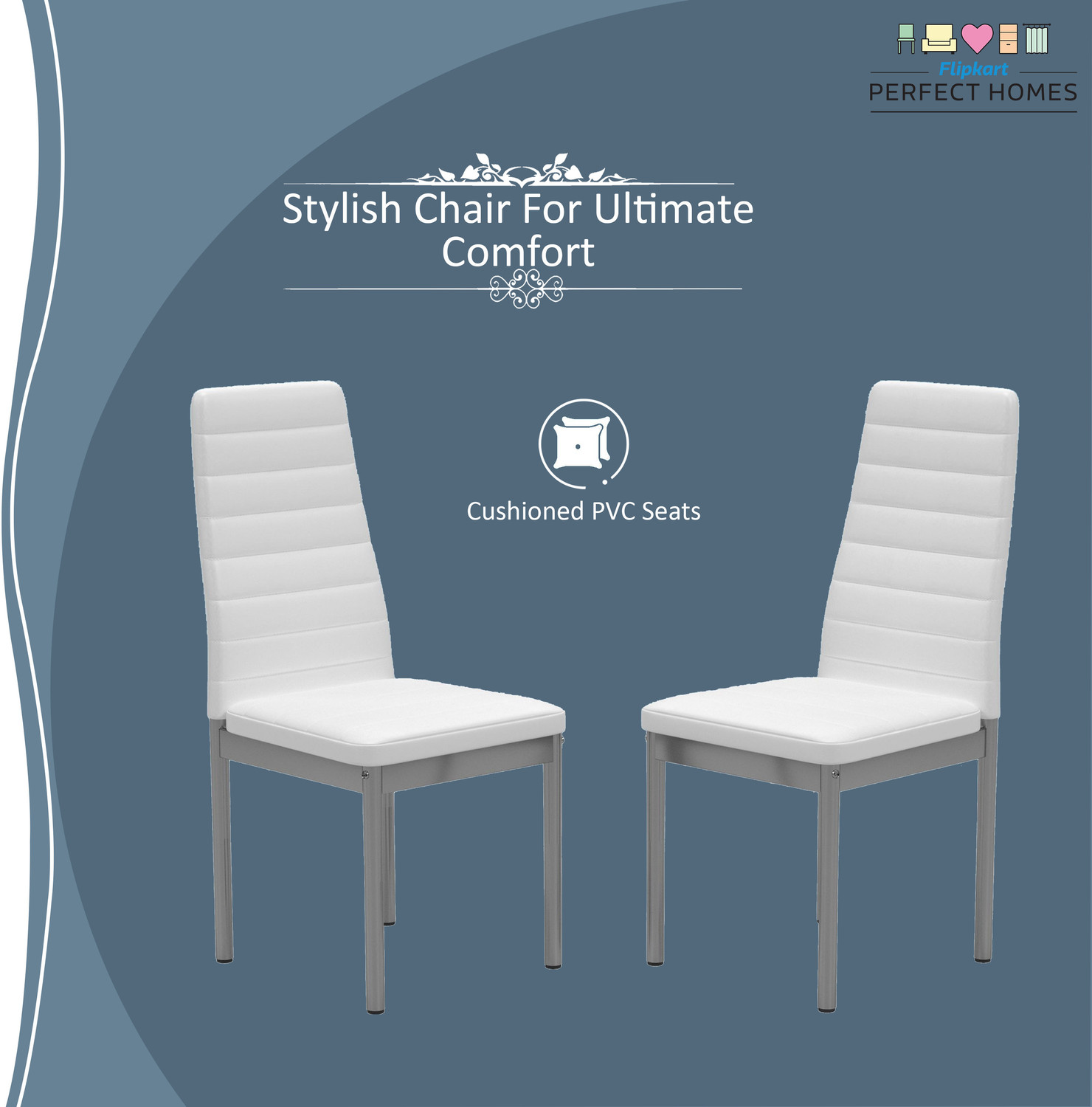 Image of Flipkart Perfect Homes Kallos Metal 4 Seater Dining Set