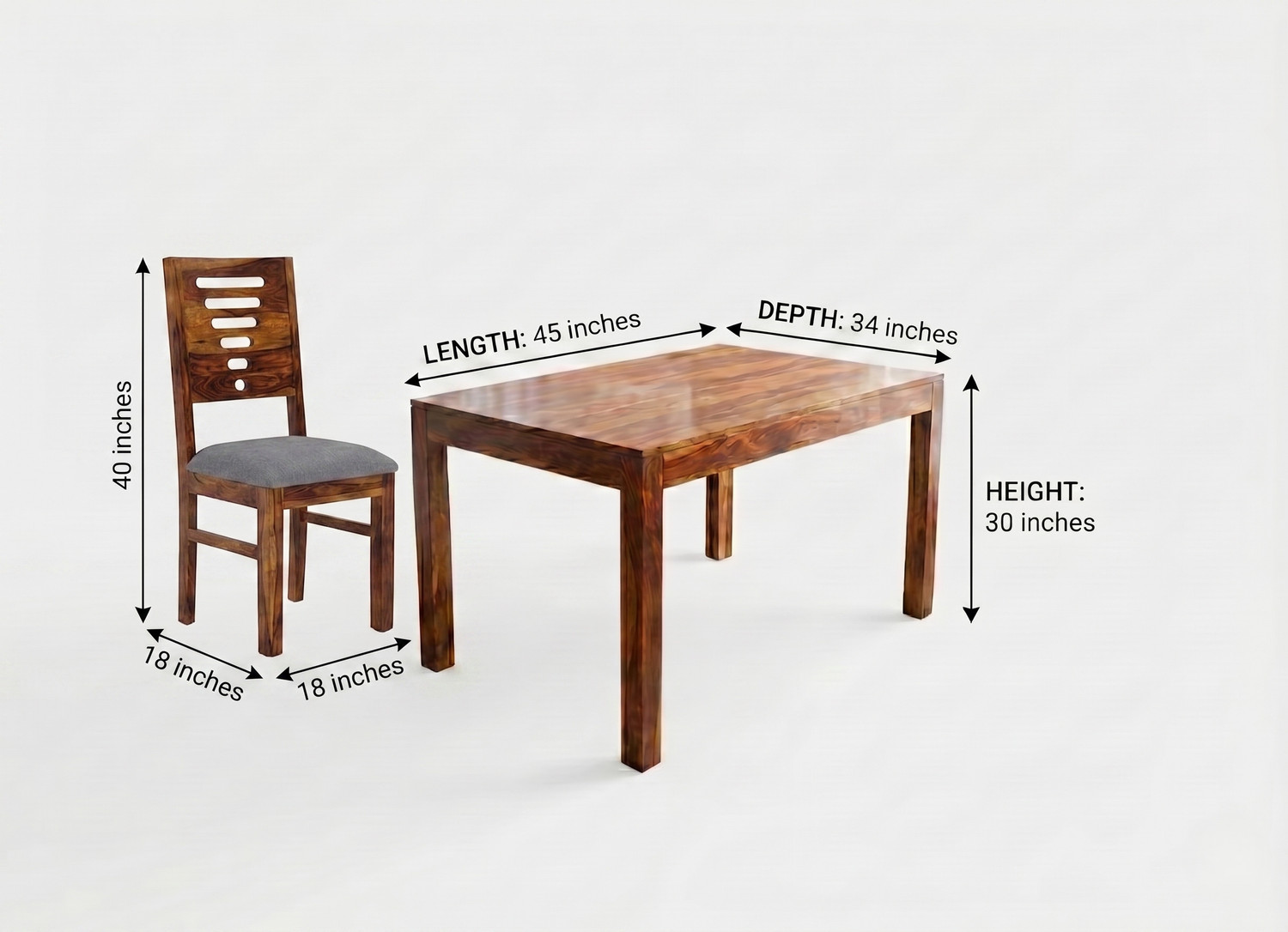 Image of Deuba Premium Quality 4 Seater Dining Set For living room Furniture Solid Wood 4 Seater Dining Set