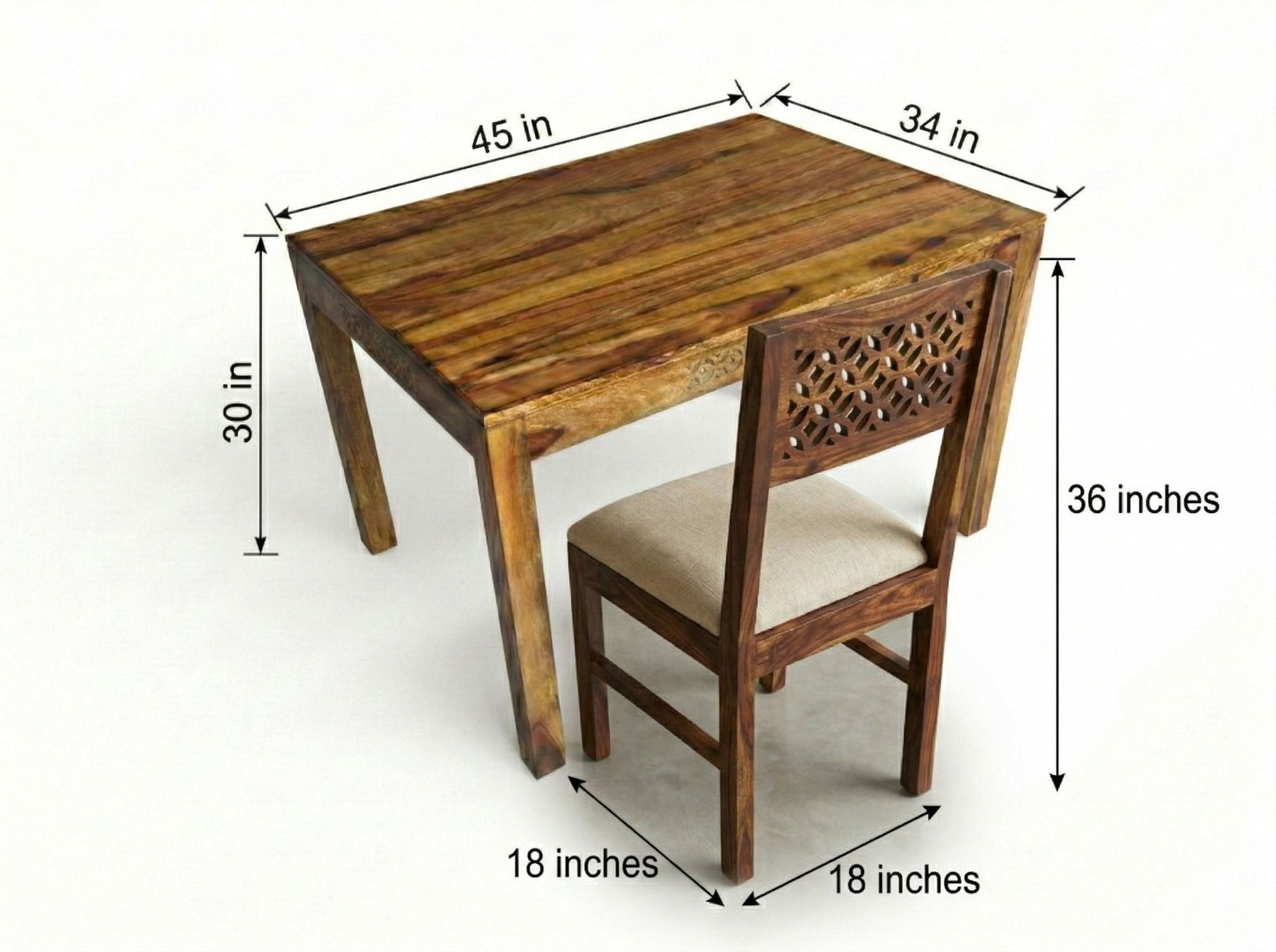 Image of Deuba Premium Quality 4 Seater Dining Set for living room Furniture Solid Wood 4 Seater Dining Set