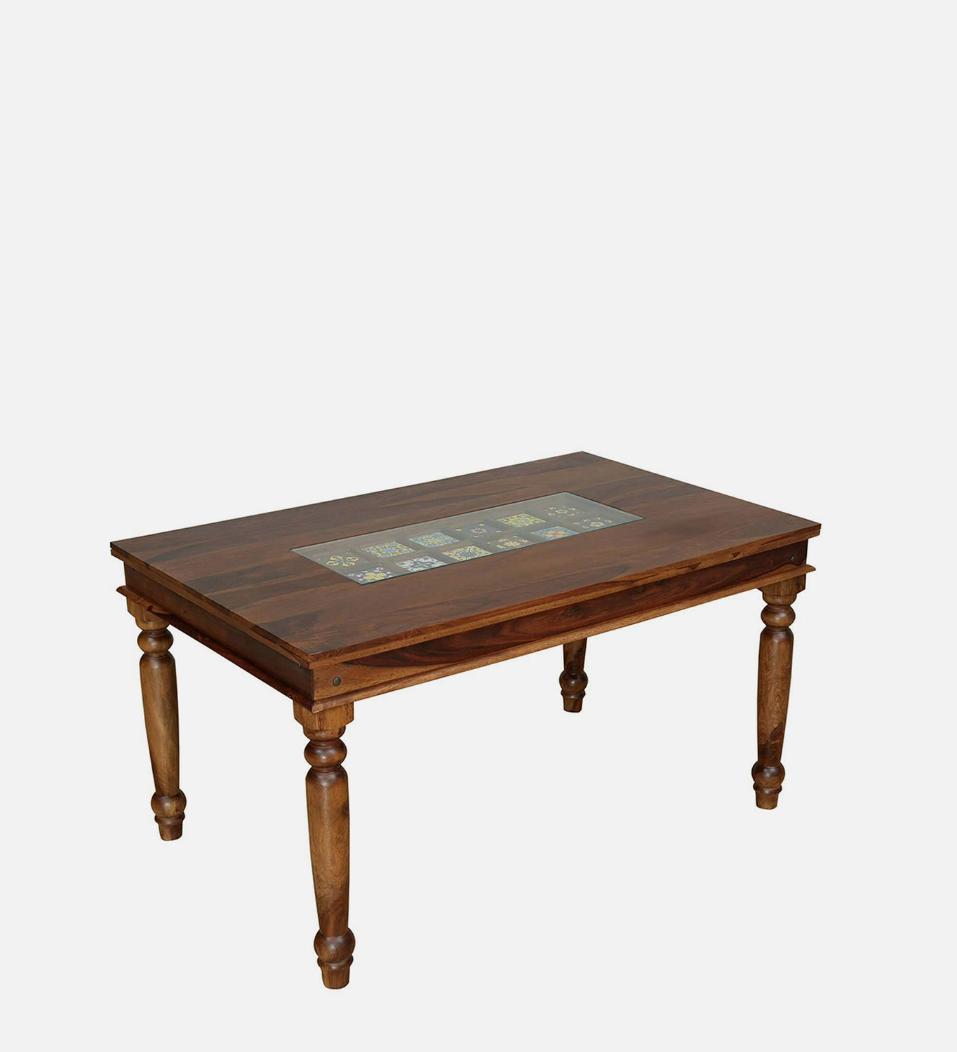 Image of Shekhawati Home Anamika Sheesham Wood Dining Table For Home | Solid Wood 6 Seater Dining Set