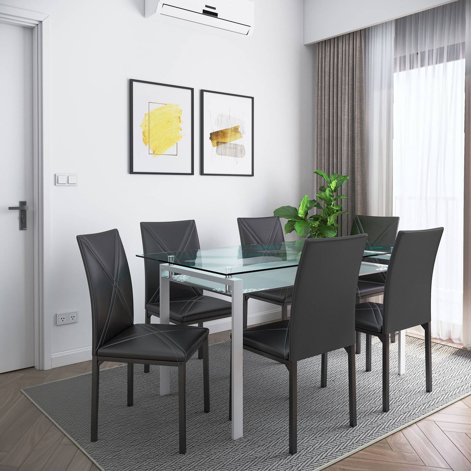 Flipkart Perfect Homes Luzon 6 Seater Metal Dining Set - Image 1