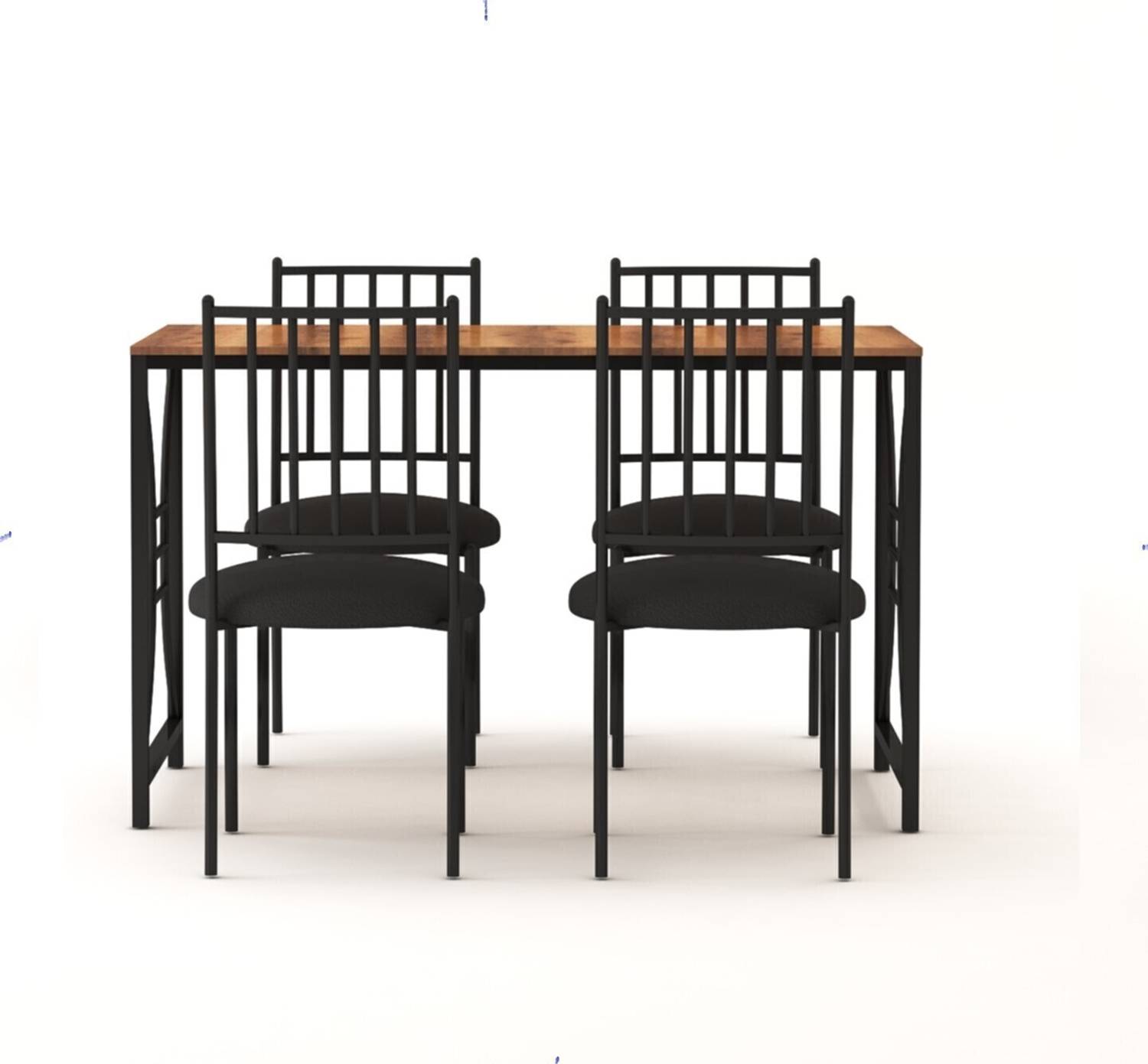 Anishwar Indoor & Outdoor Dining Room and Living Room Set Metal 4 Seater Dining Set