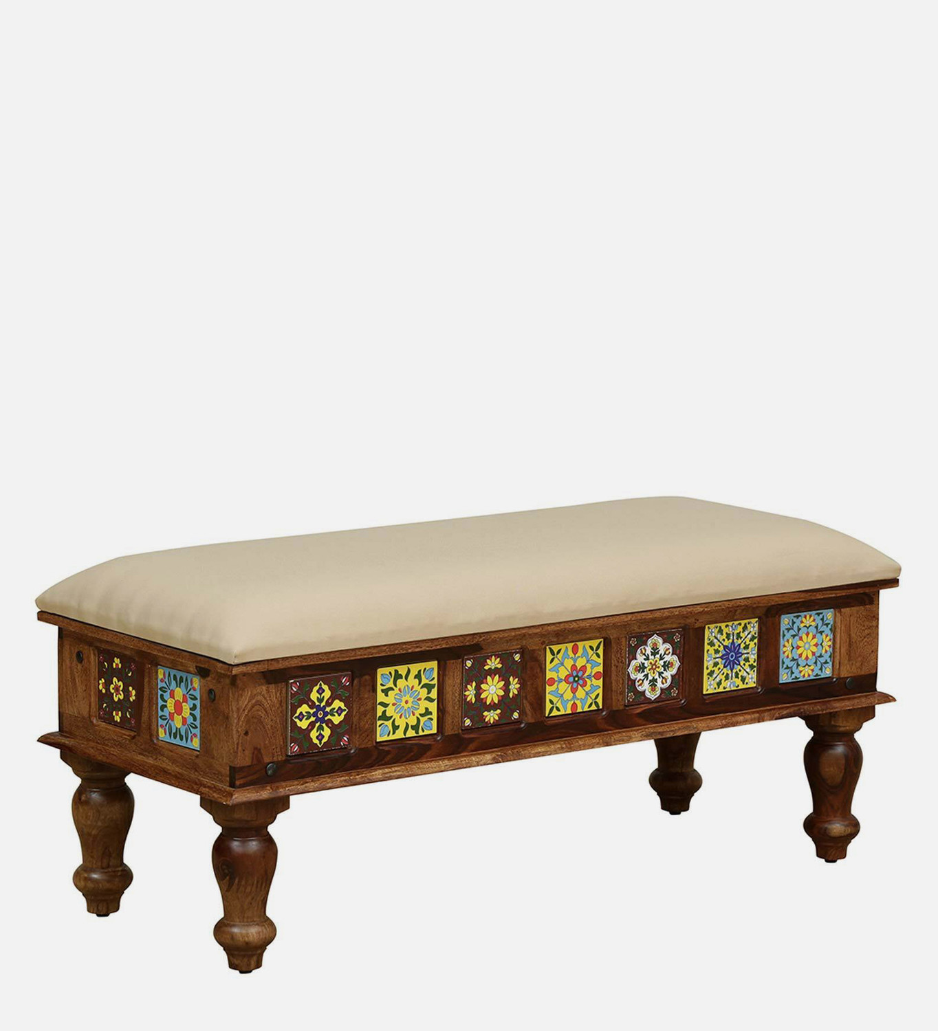 Image of Shekhawati Home Anamika Sheesham Wood Dining Table For Home | Solid Wood 6 Seater Dining Set