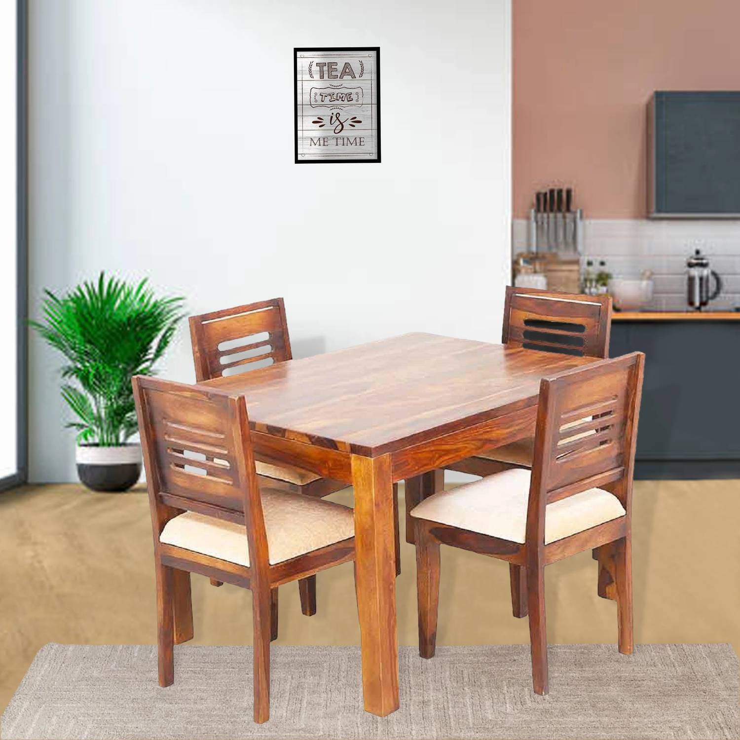 Deuba Sheesham Solid Wood 4 Seater Dining Set Price in India - Buy Deuba Sheesham Solid Wood 4 Seater Dining Set online at Flipkart.com