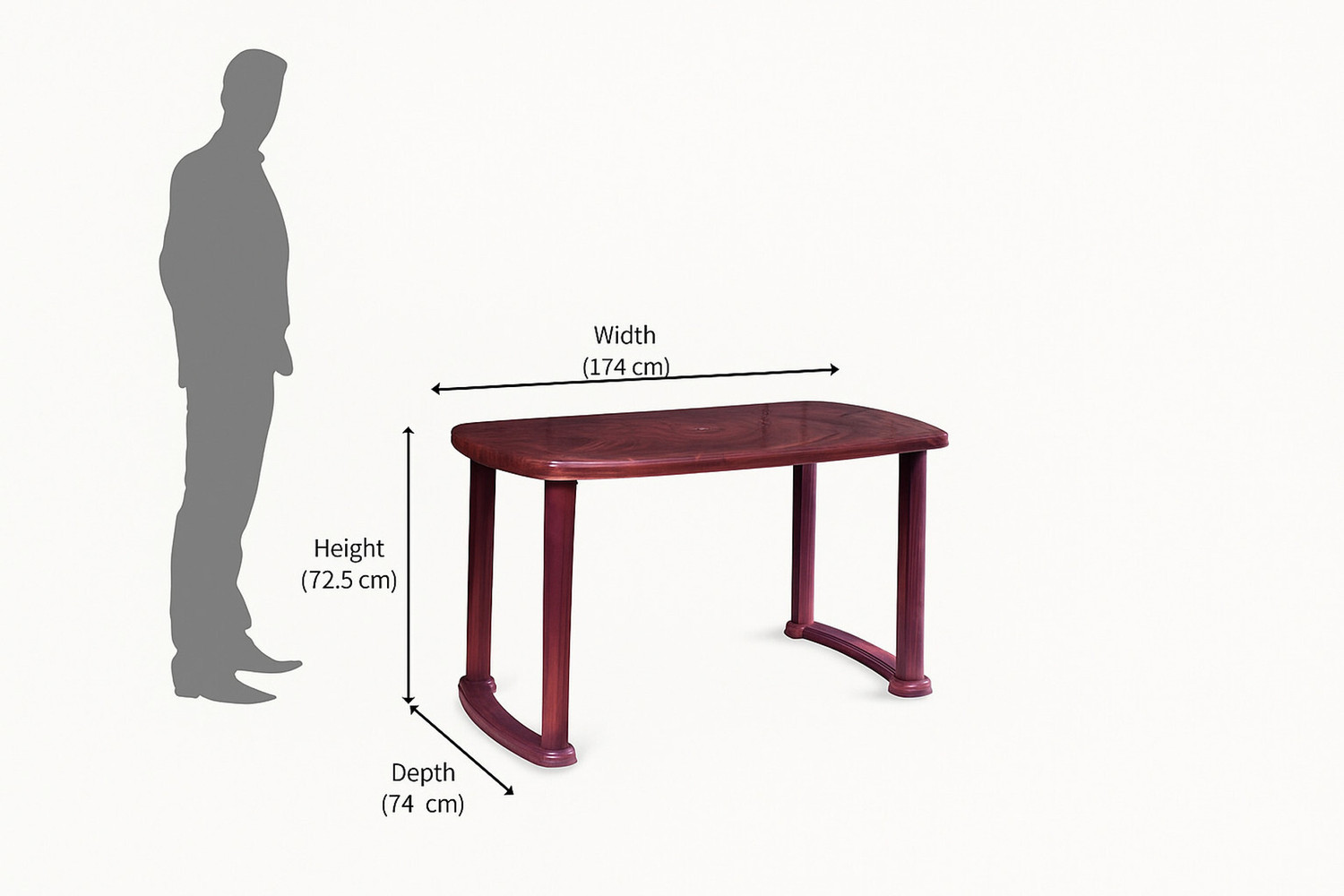 Image of ShopholicHub Mahogany Classic Series Solid Wood 4 Seater Dining Set