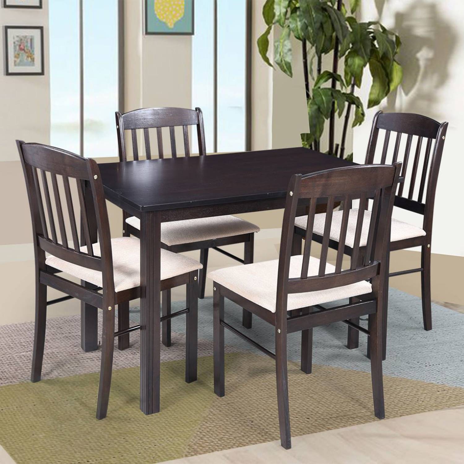 RoyalOak Solid Wood Solid Wood 4 Seater Dining Set