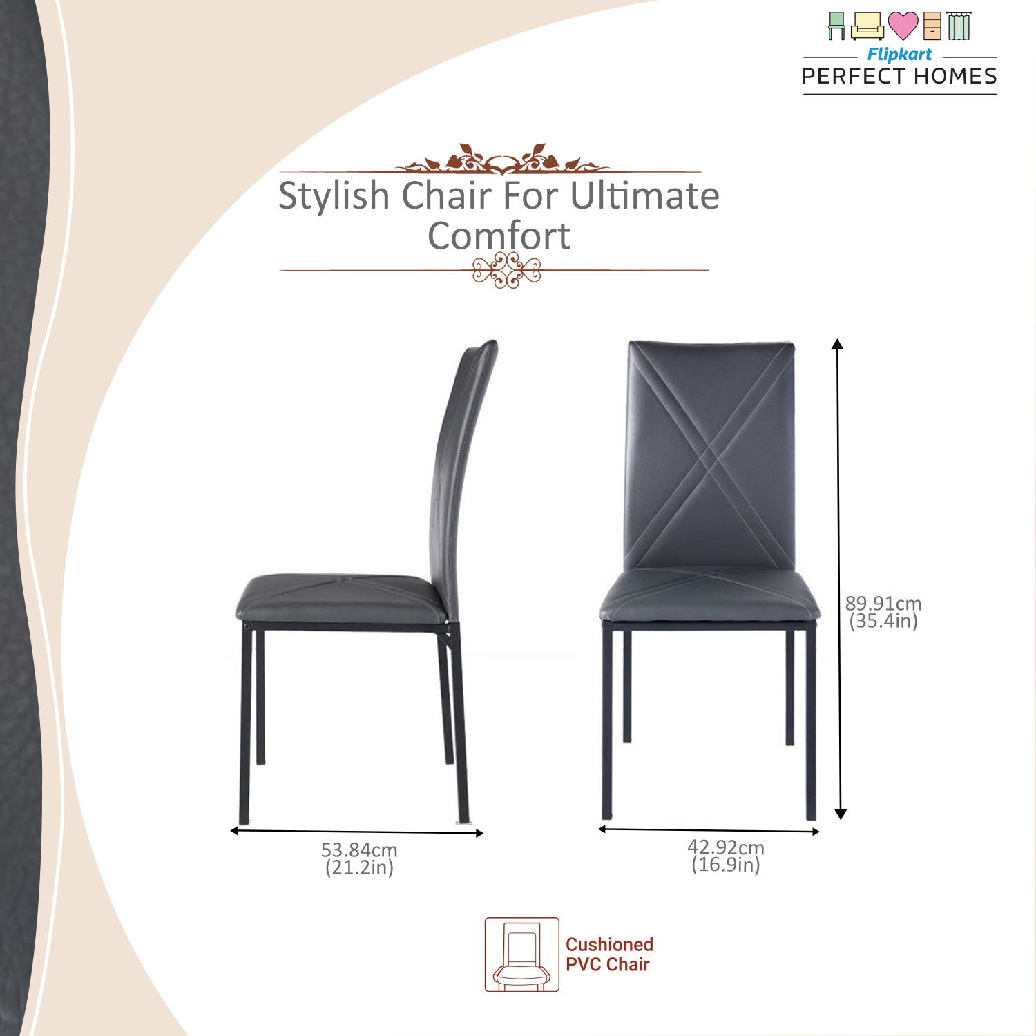 Image of Flipkart Perfect Homes Luzon Metal 6 Seater Dining Set