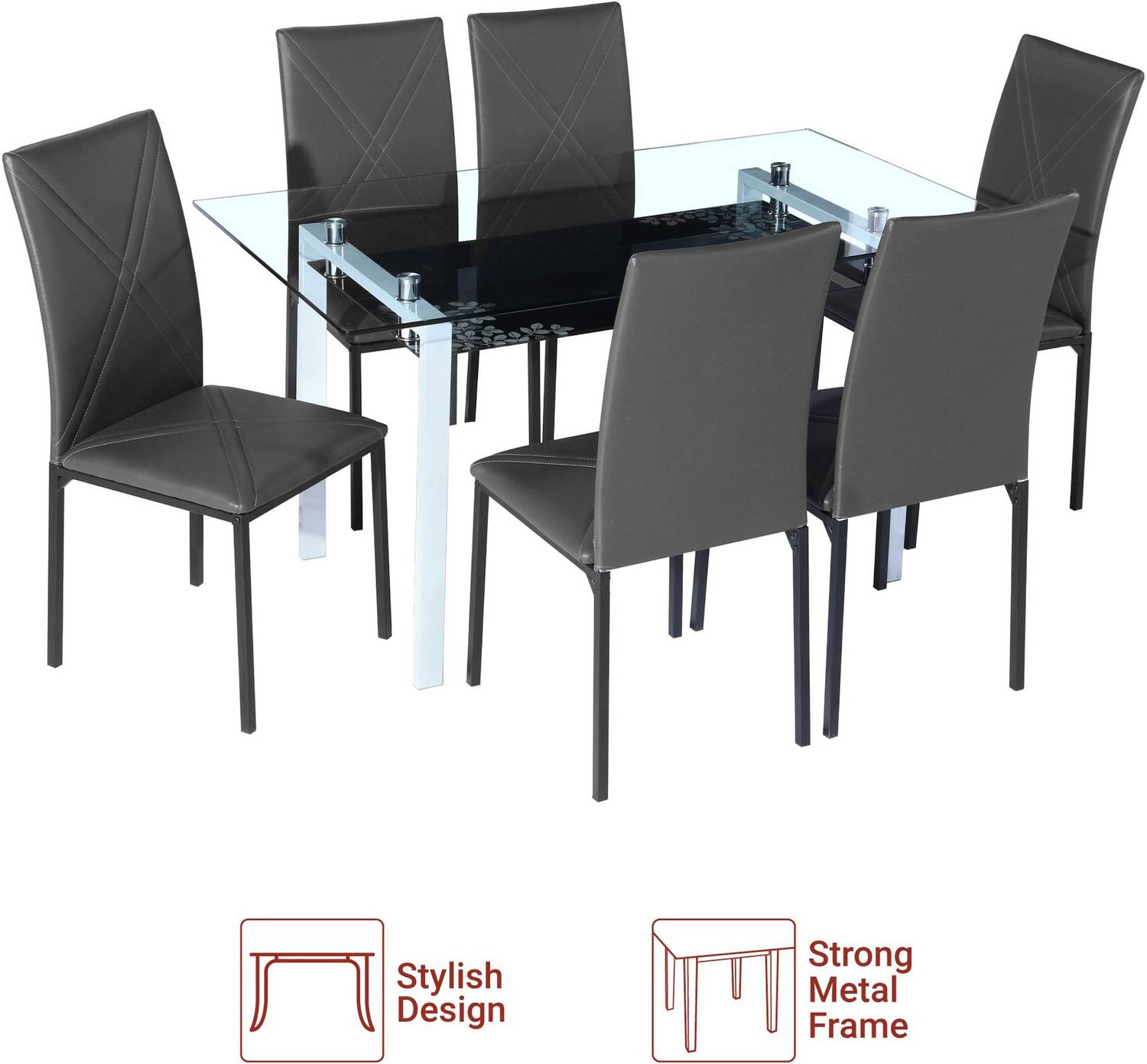 Flipkart Perfect Homes Luzon 6 Seater Metal Dining Set - Image 3