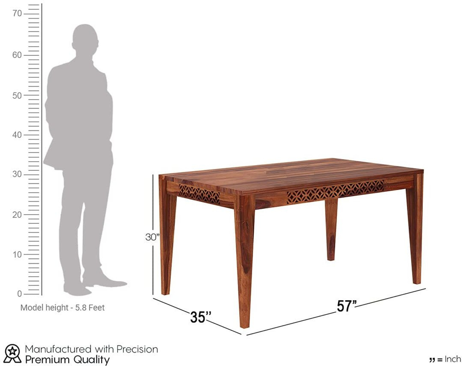 Image of Lakewood Furniture Wooden Dining Table Solid Wood 6 Seater Dining Set
