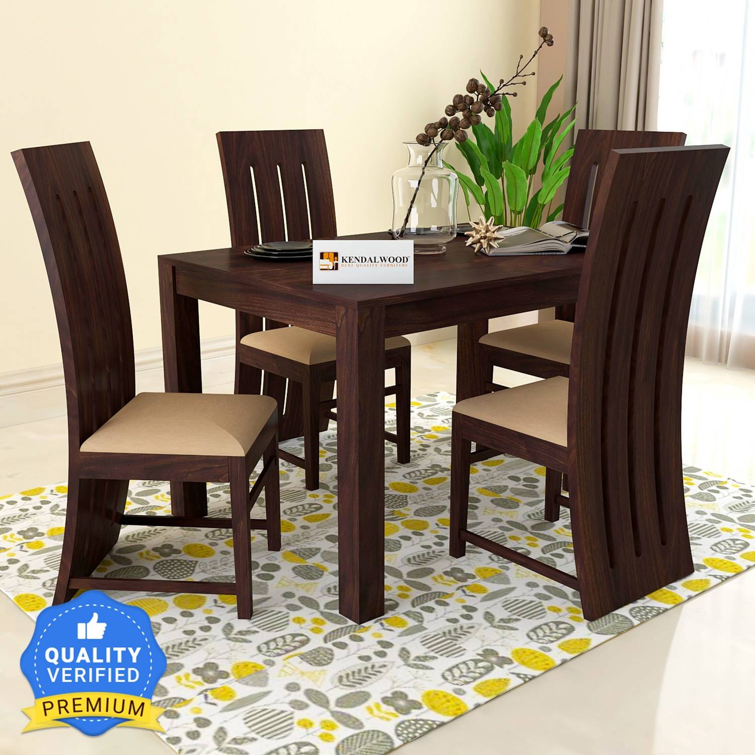 Kendalwood Furniture Premium Dining Room Wooden Table with 4 Chairs Solid Wood 4 Seater Dining Set Price in India - Buy Kendalwood Furniture Premium Dining Room Wooden Table with 4 Chairs Solid Wood 4 Seater Dining Set online at Flipkart.com
