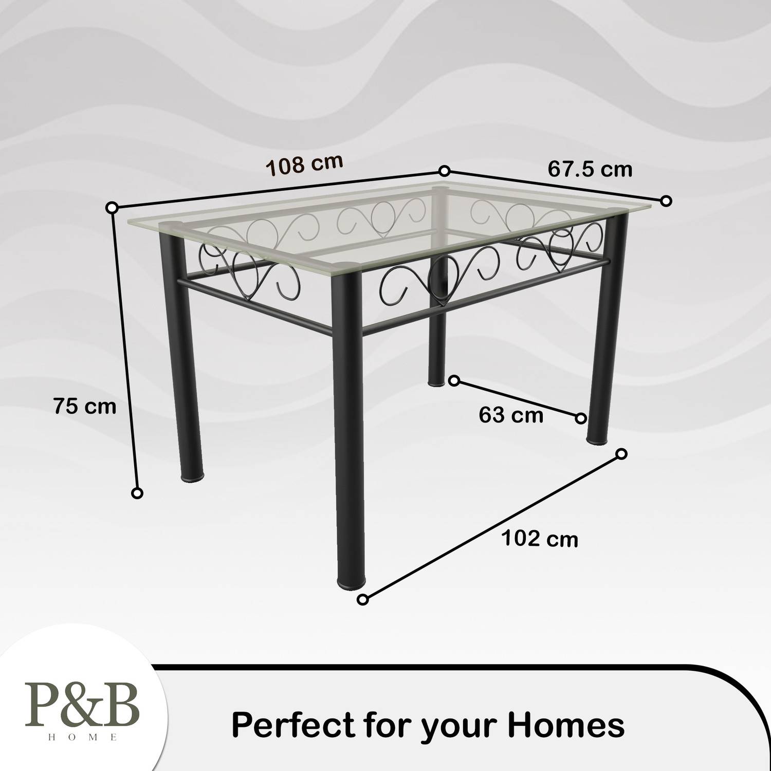 Image of Furnesta Majestic Indoor & Outdoor for Dining Room and Living Room | 1 Year Warranty | Metal 4 Seater Dining Set