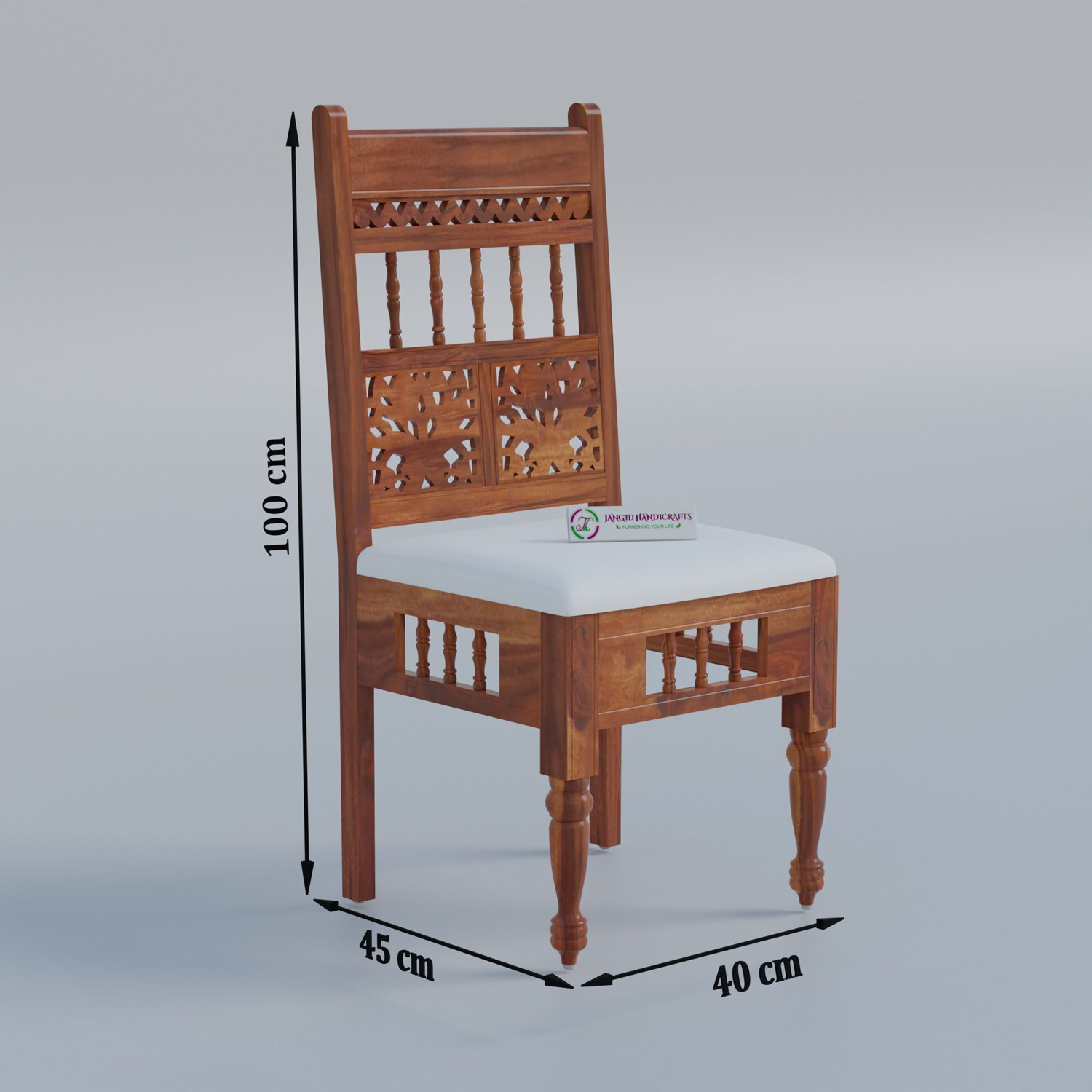 Image of jangid Handicraft Premium Sheesham Wood 8 Seater Dining Table Set with 8 Chairs for Home Solid Wood 8 Seater Dining Set