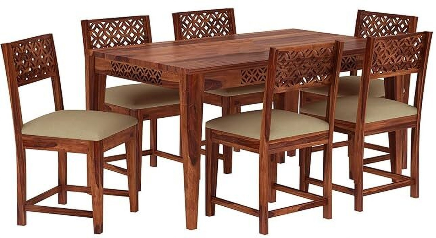 Image of Lakewood Furniture Wooden Dining Table Solid Wood 6 Seater Dining Set