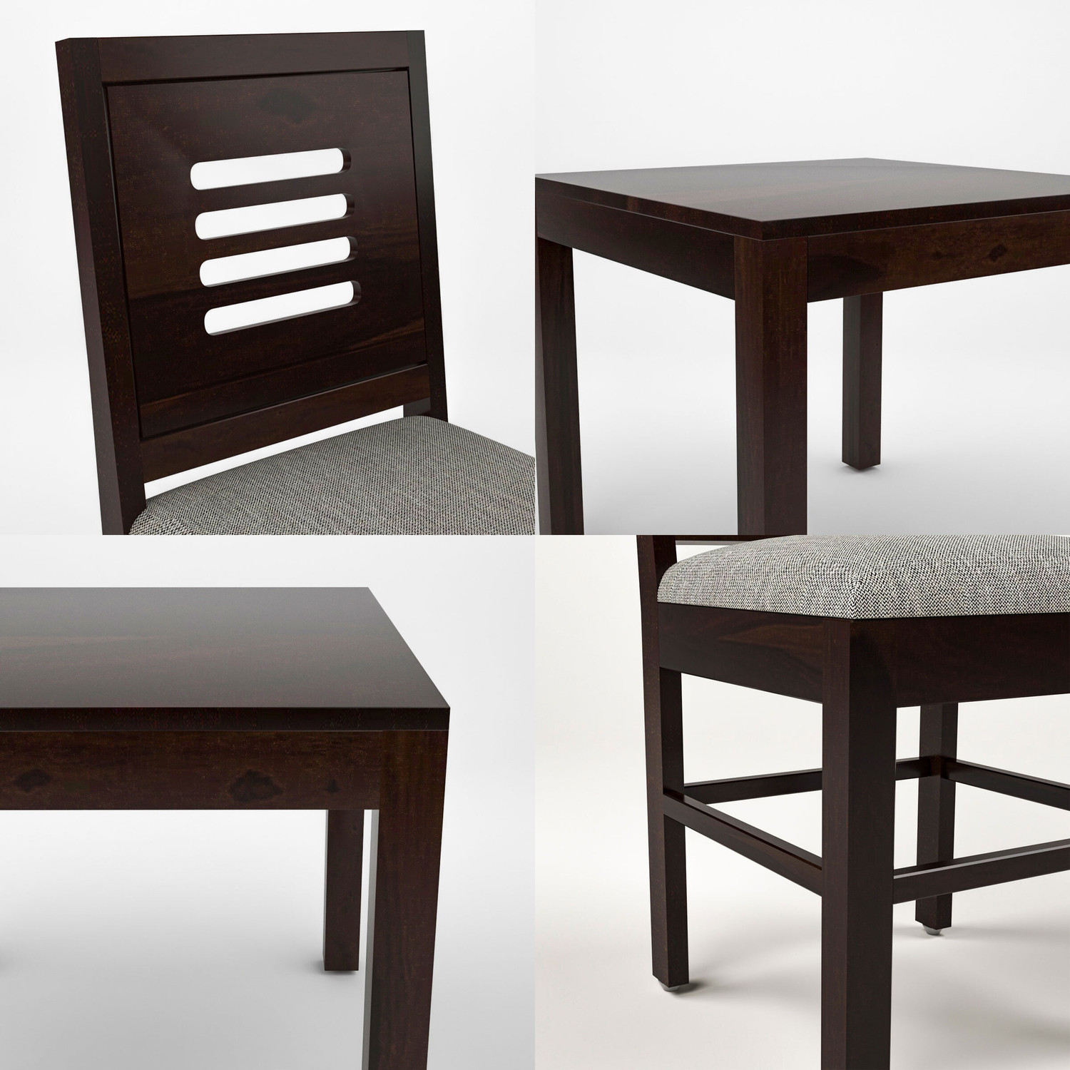 Image of Wopno Furniture Solid Wood 6 Seater Dining Set