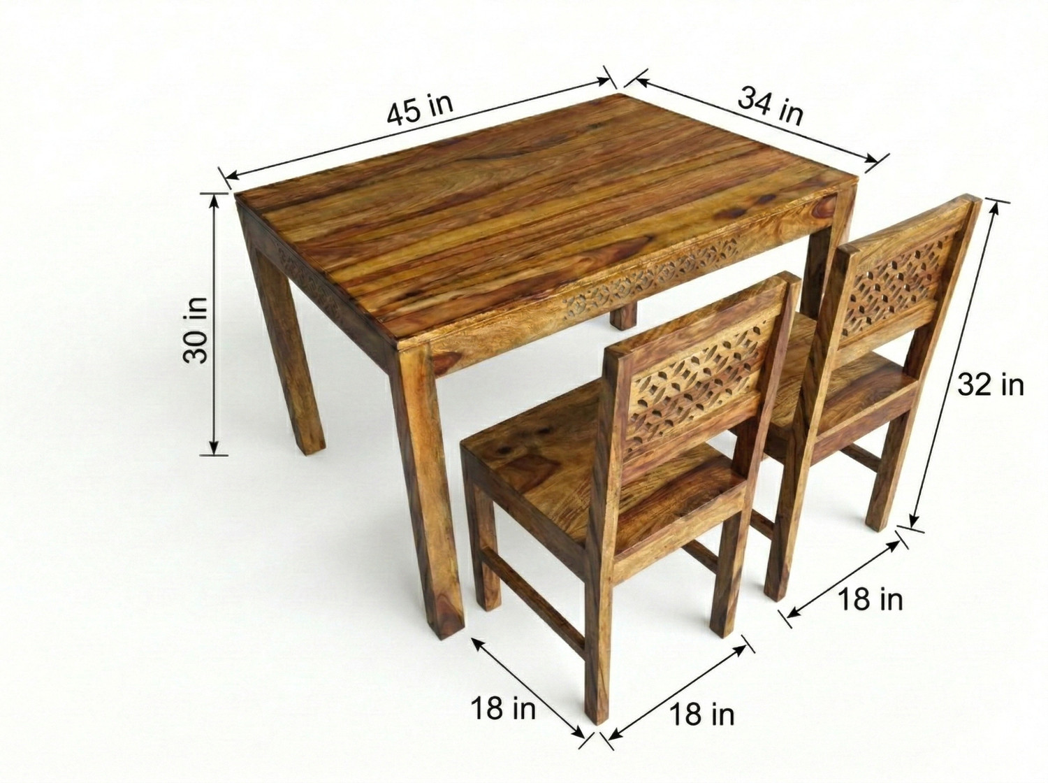 Image of Deuba Premium Quality 4 Seater Dining Set for living room Furniture Solid Wood 4 Seater Dining Set