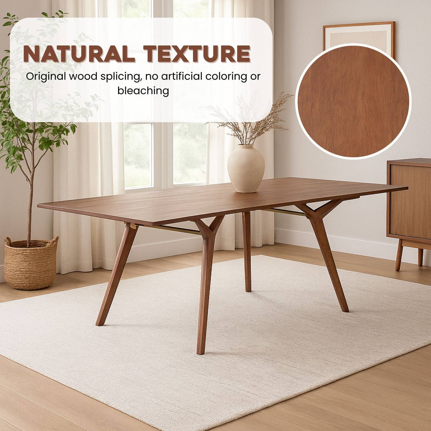 TIMBERTRIBE Mango Wood 4-8 Seater Extendable Dining Table Only