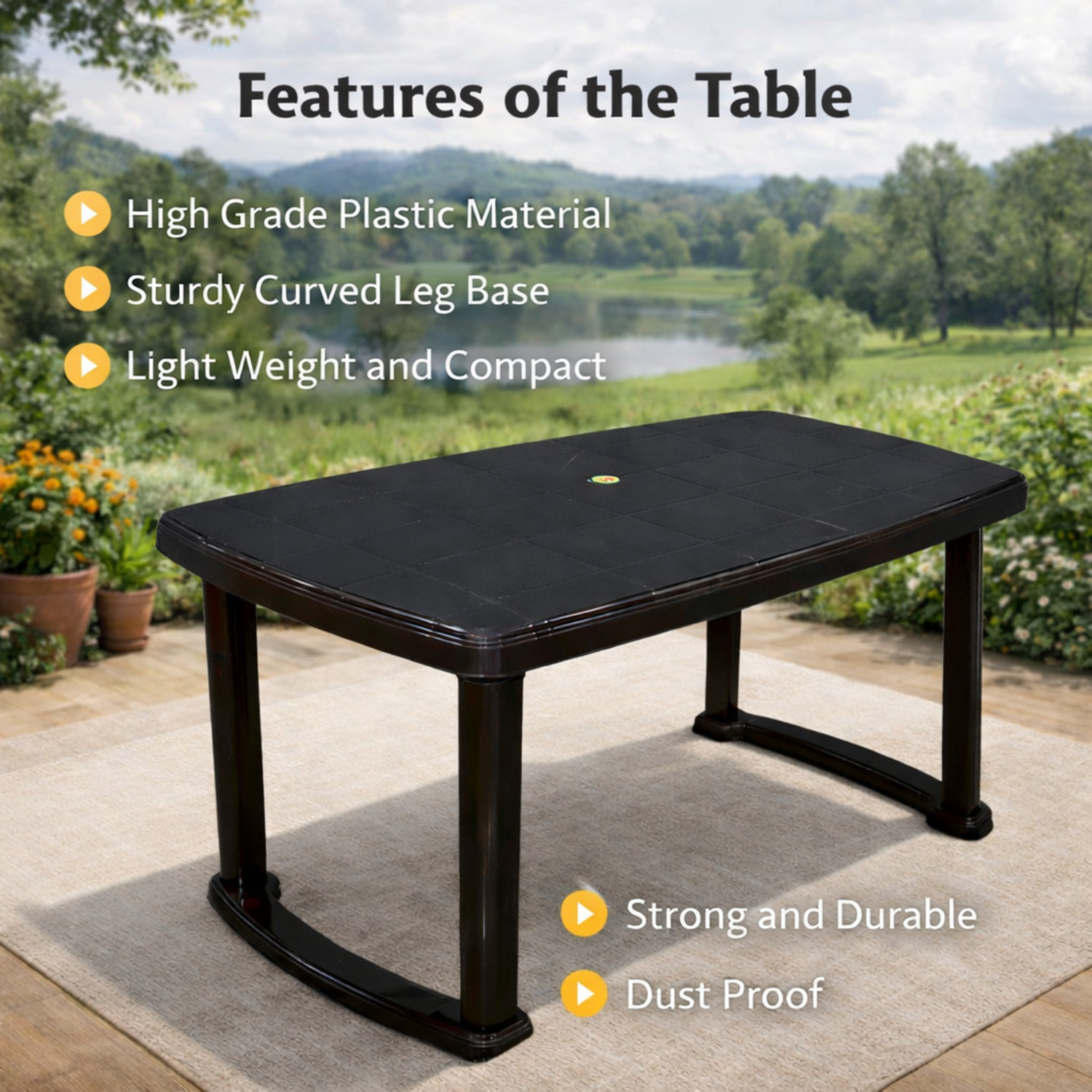 Image of ARLAVYA Hello Decora Plastic 6 Seater Dining Table