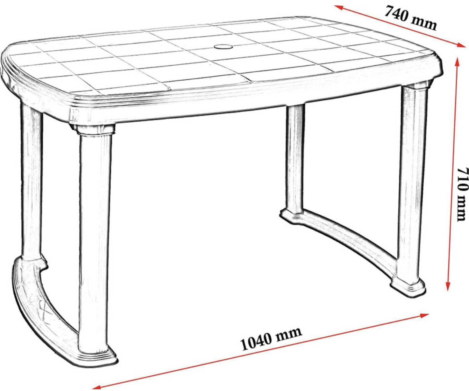 Image of Heritageman Contemporary Wood Accent Collection Plastic 4 Seater Dining Table