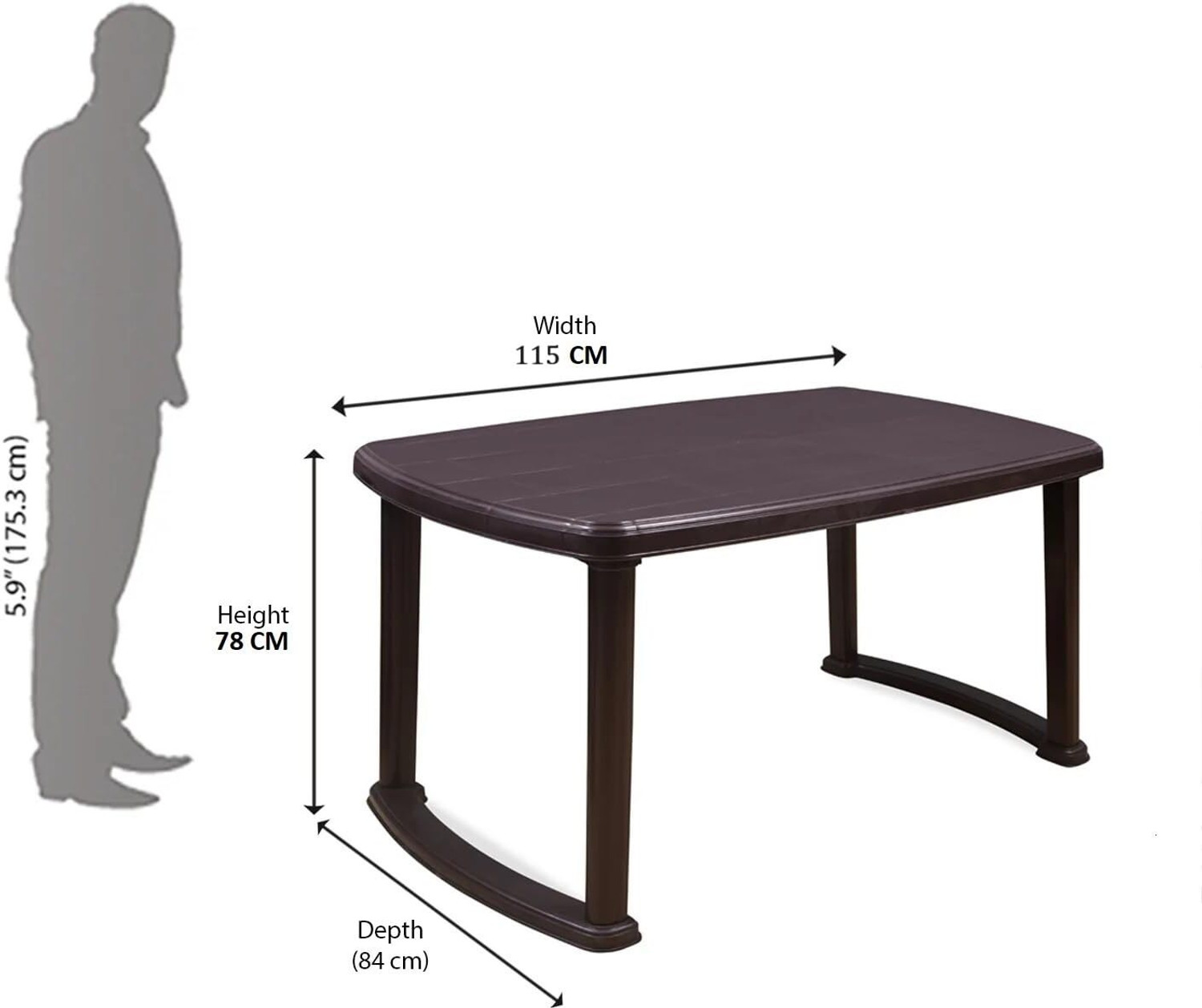 Image of HOMIBOSS Dining table for home and outdoor Plastic 6 Seater Dining Table